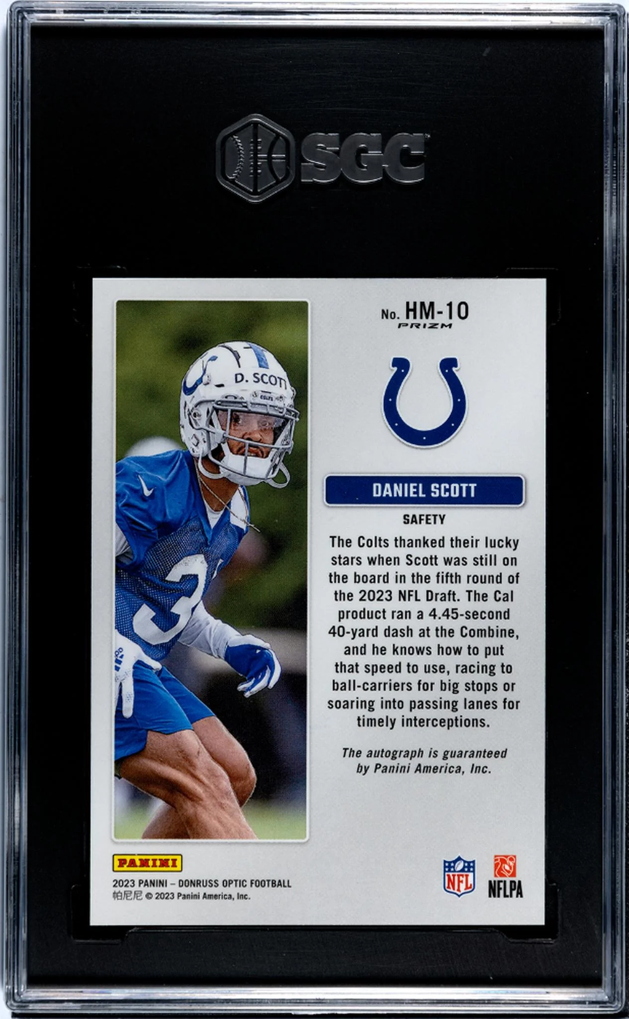 2023 Donruss Optic #HM-10 Daniel Scott Hash Marks SGC 10 - Image 2