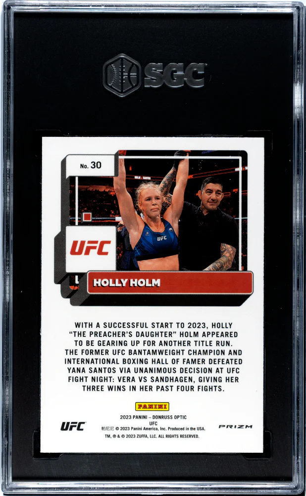 2023 Donruss Optic Holo Prizm Holly Holm #30 SGC 9 - Image 2