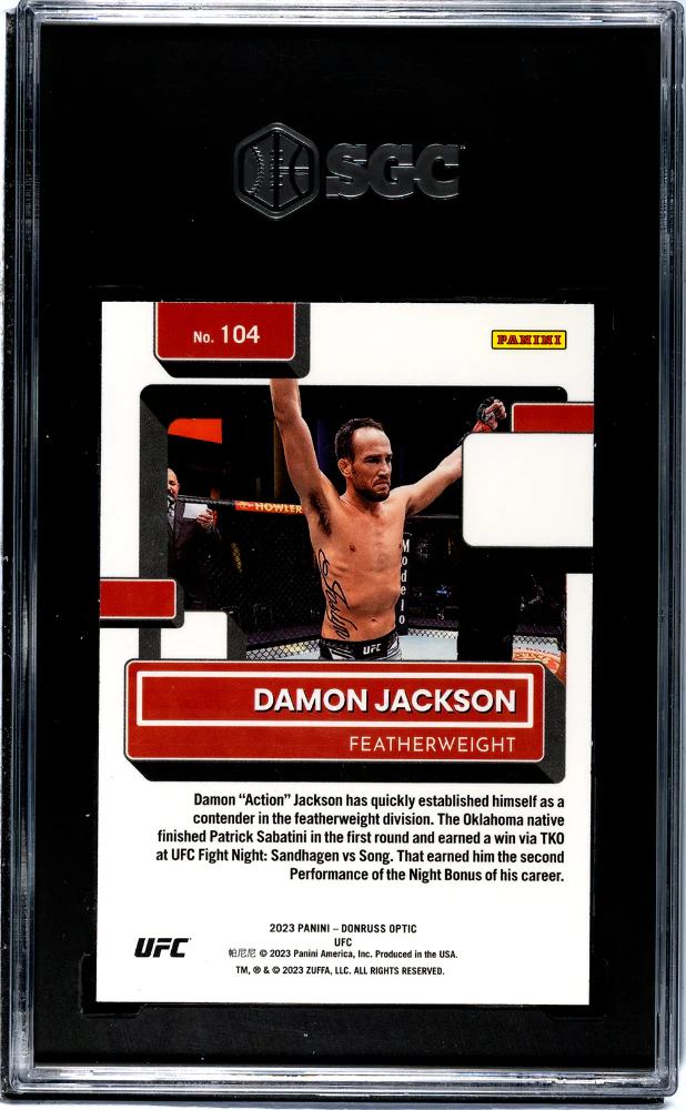 2023 Donruss Optic Ufc #104 Damon Jackson SGC 10 - Image 2