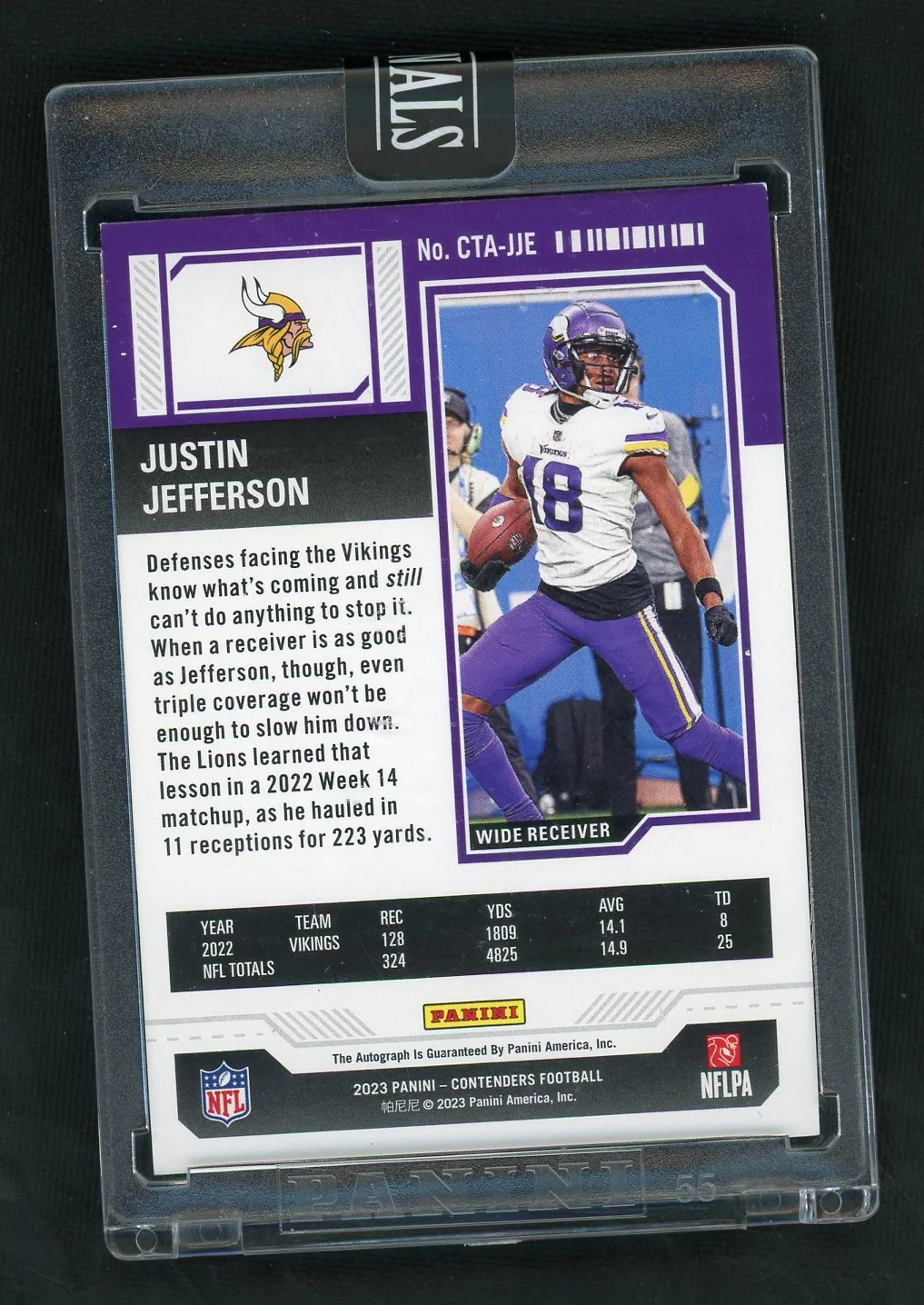 2023 justin jefferson contenders conference ticket auto platinum /5 - Image 2