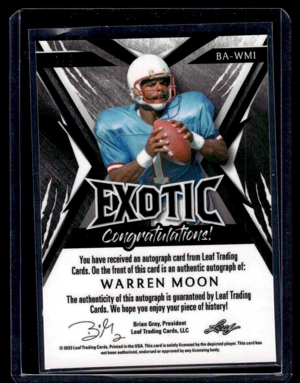2023 Leaf Exotic Warren Moon #BA-WM1 Auto /2 - Image 2