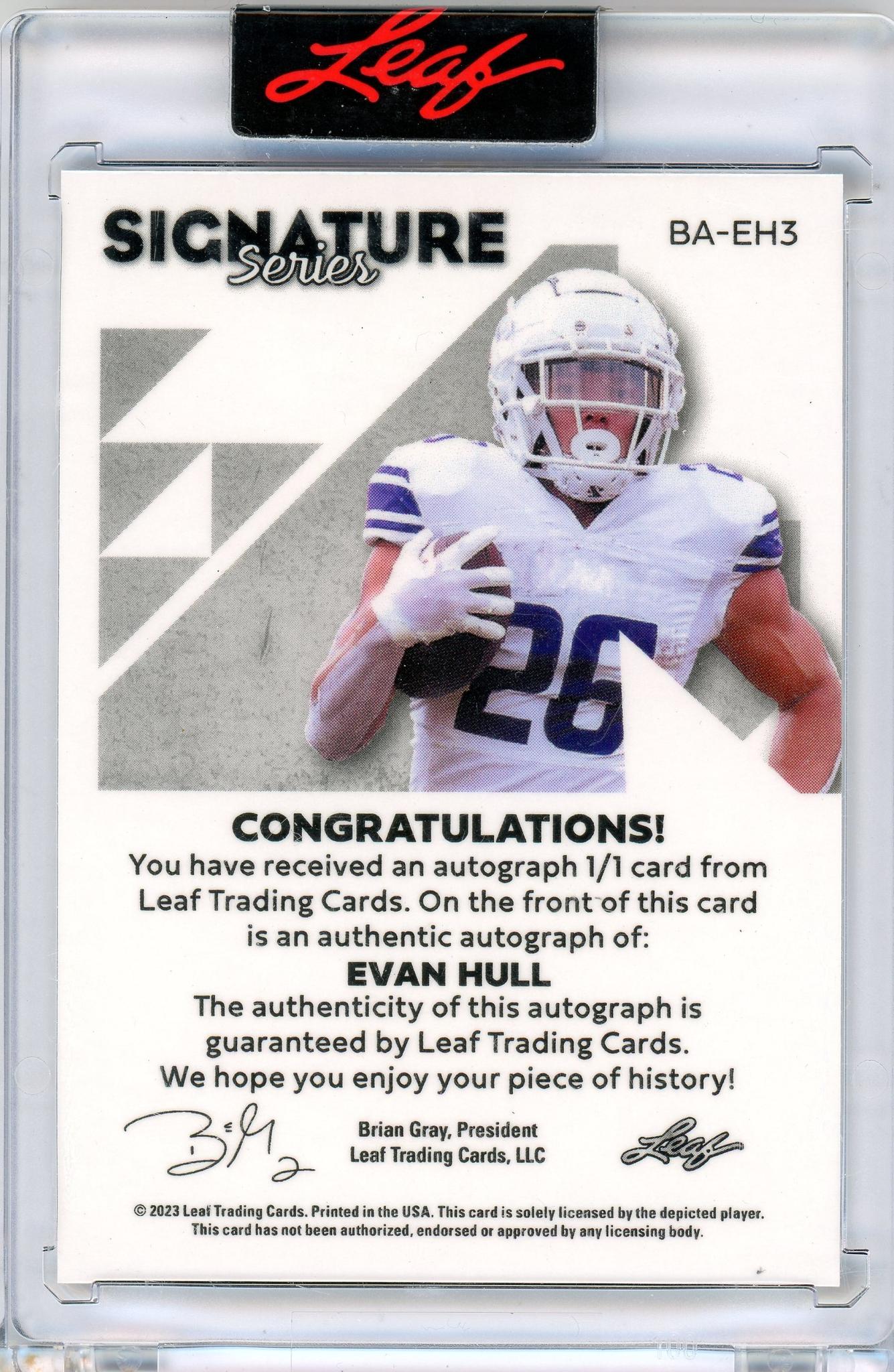 2023 Leaf Signature Series Evan Hull #BA-EH3 RC Auto 1/1 - Image 2