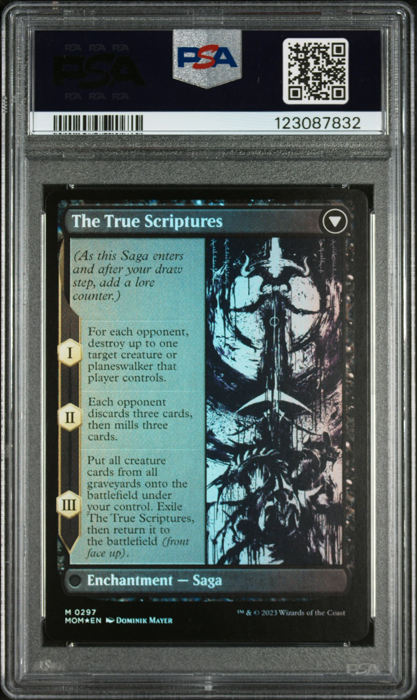 2023 Magic the Gathering March of the Machine Showcase-Foil Sheoldred/The True Scriptures #297 PSA 10 - Image 2