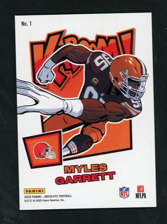 2023 Panini Absolute 1 Myles Garrett Kaboom! VG Cleveland Browns - Image 2