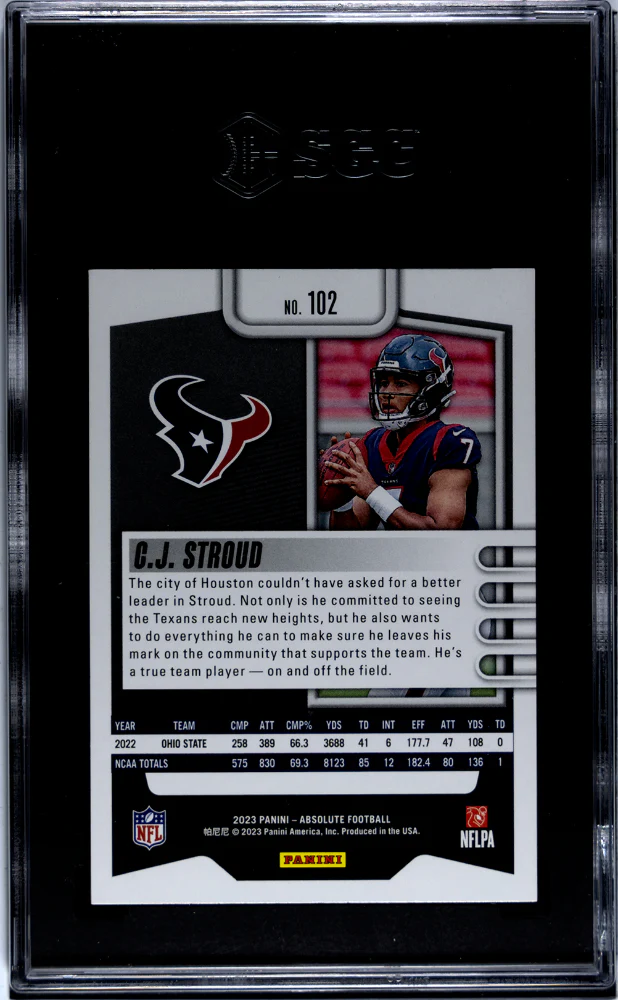 2023 Panini Absolute Green C.J. Stroud #102 RC SGC 9.5 - Image 2