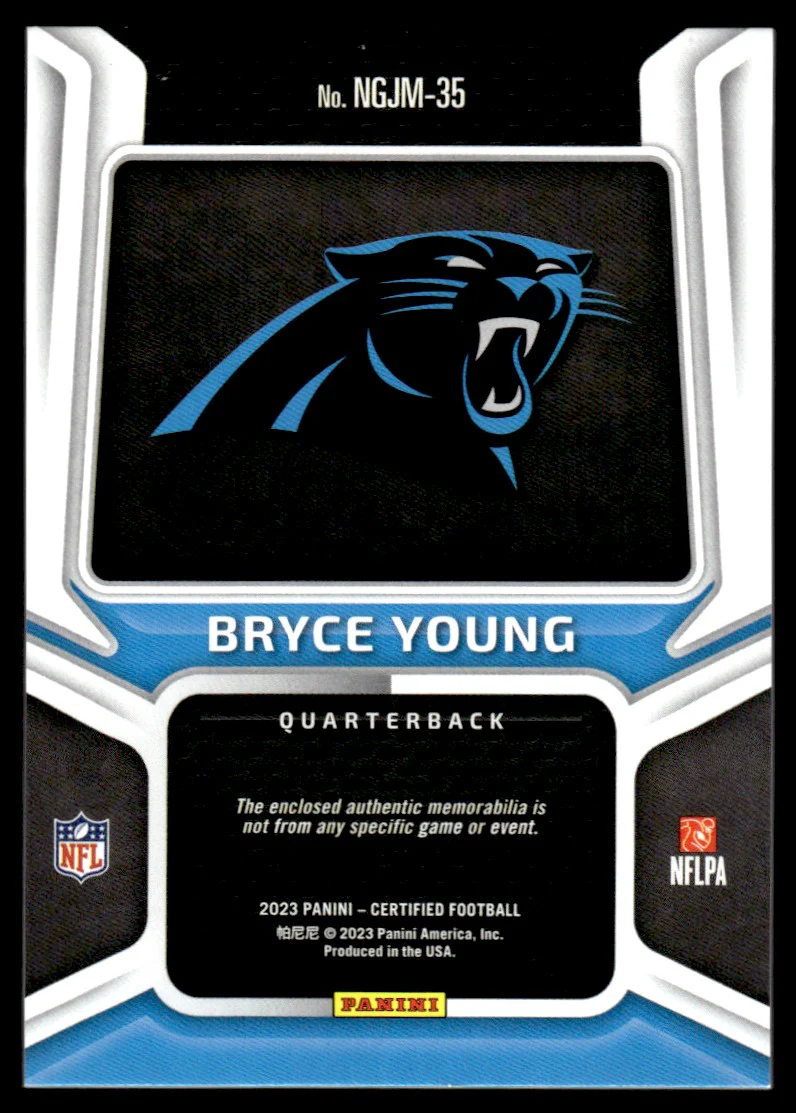 2023 Panini Certified NGJM-35 Bryce Young New Generation Rookie /99 Carolina Panthers - Image 2