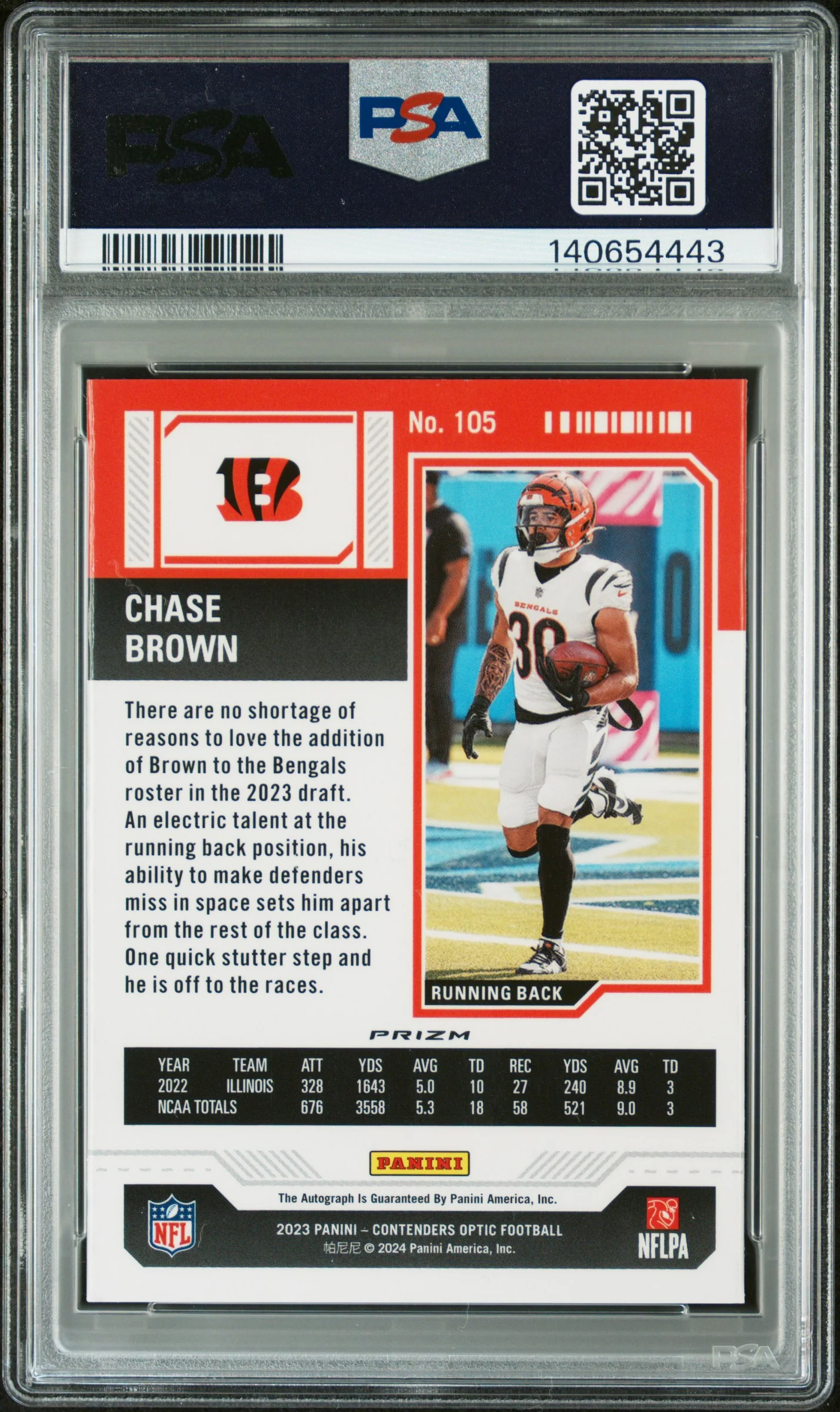 2023 Panini Contenders Optic Silver Chase Brown #105 PSA 9 - Image 2