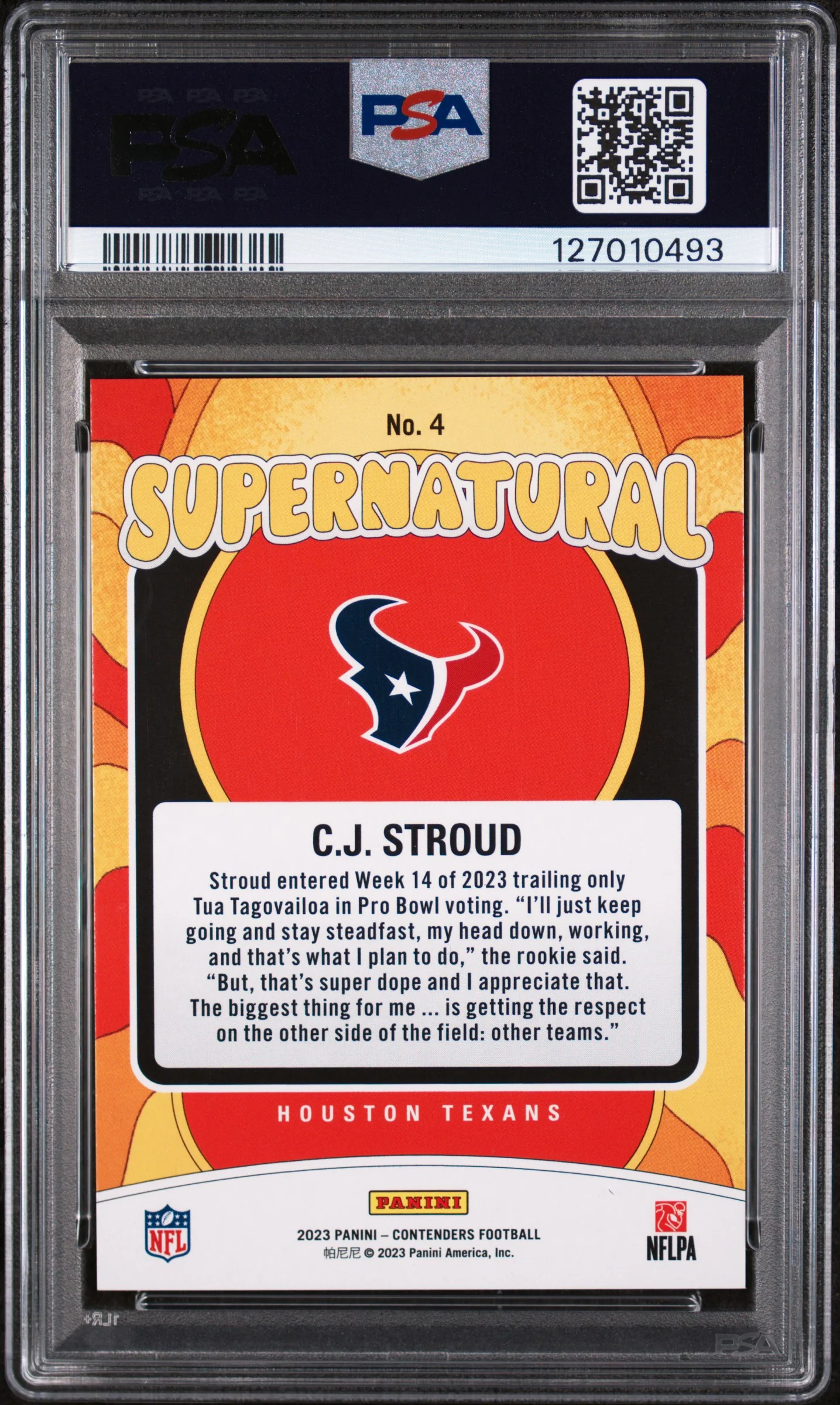 2023 Panini Contenders Supernatural Gold CJ Stroud #4 PSA 9 - Image 2