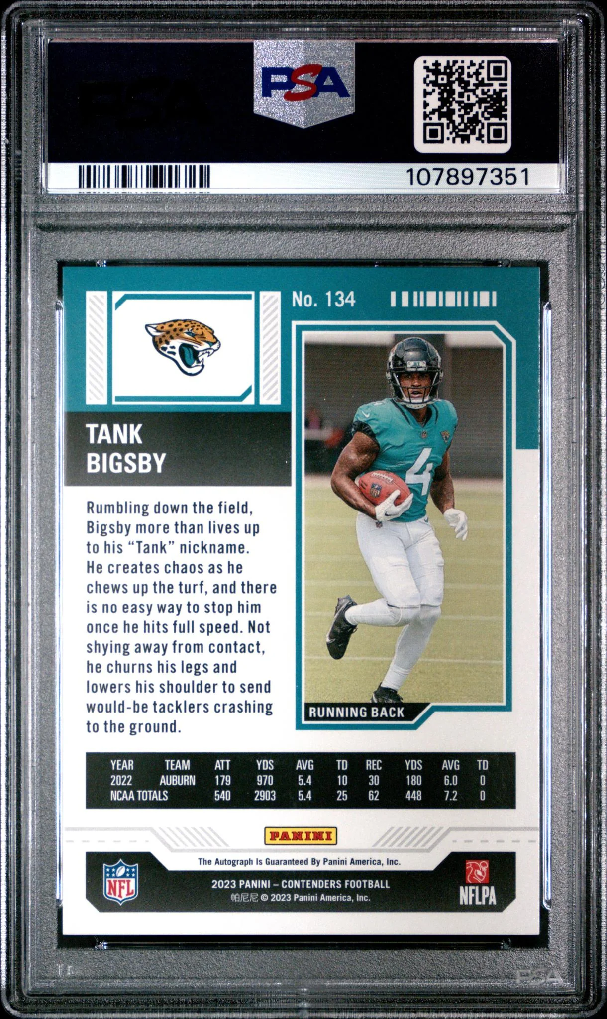 2023 Panini Contenders Tank Bigsby #134 PSA 9 - Image 2