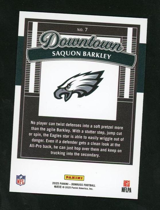 2023 Panini Donruss 7 Saquon Barkley Downtown VG Eagles - Image 2