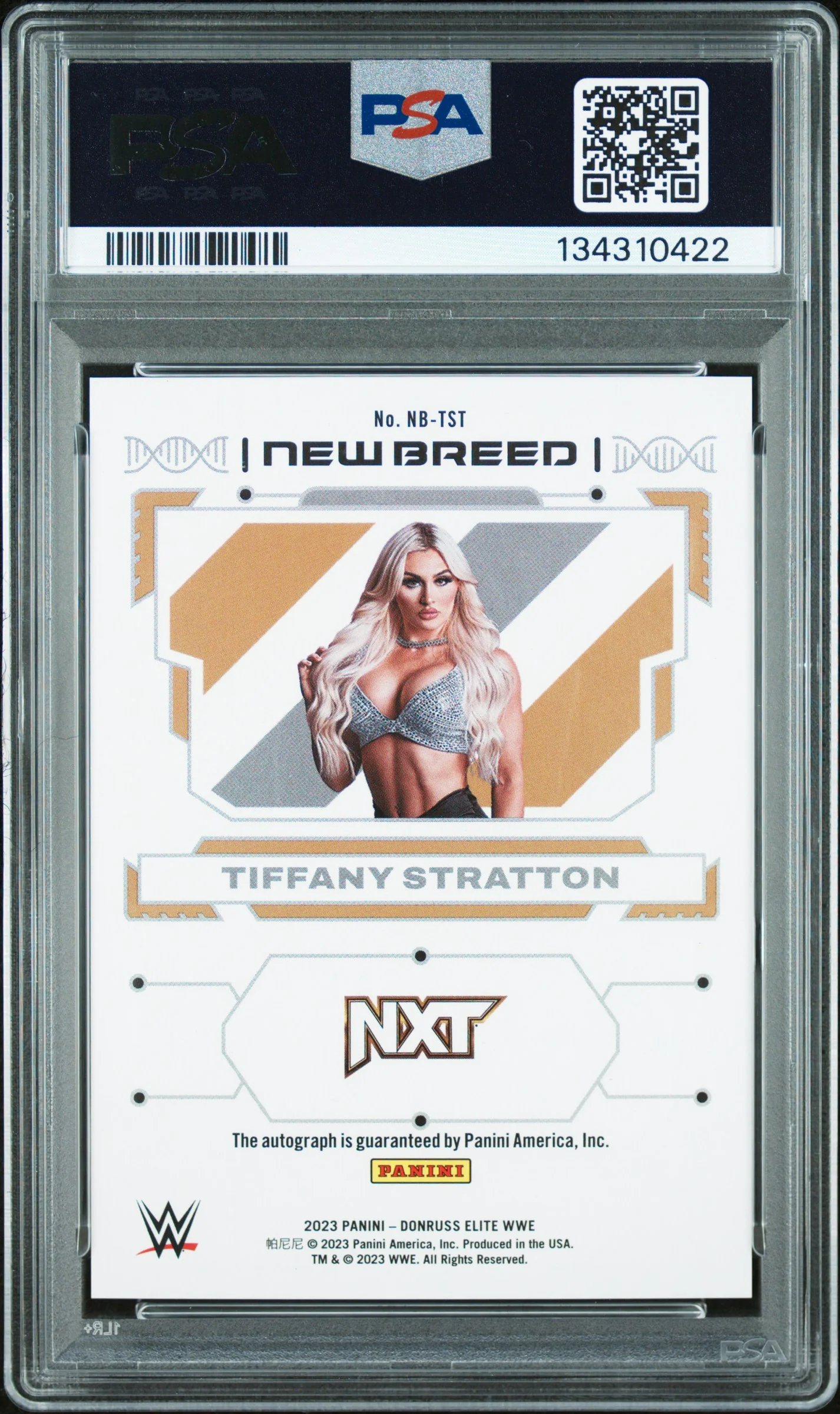 2023 Panini Donruss Elite WWE New Breed Autographs Tiffany Stratton #NBTST PSA 9 - Image 2