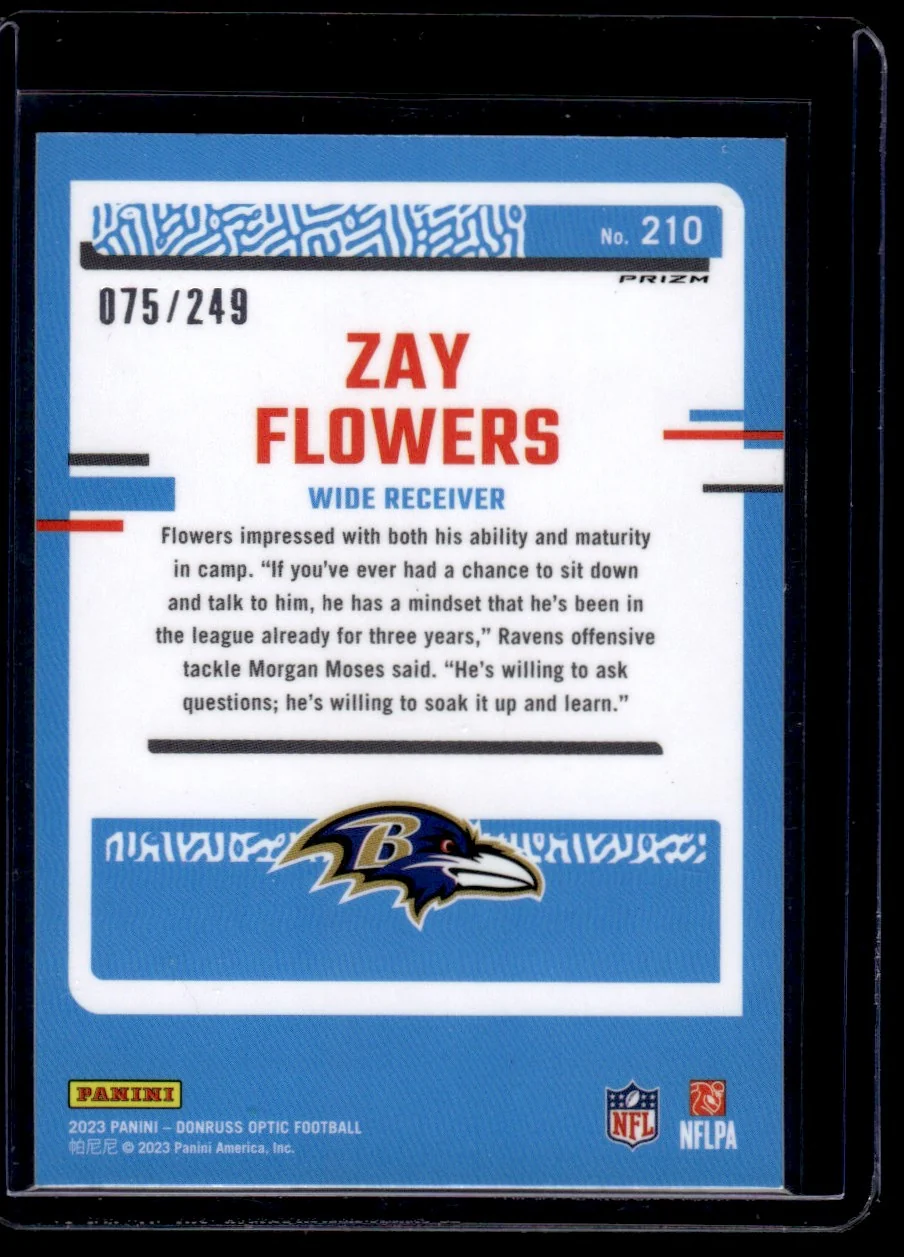 2023 Panini Donruss Optic Orange Zay Flowers #210 RC /249 - Image 2