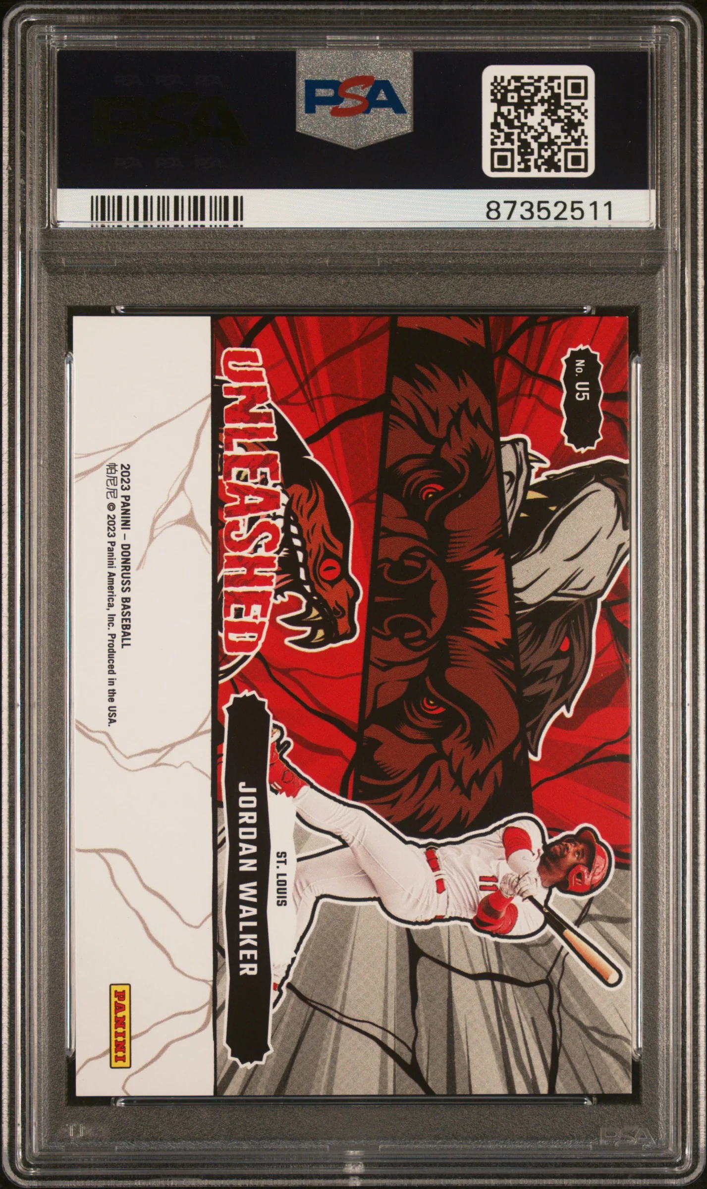 2023 Panini Donruss Unleashed Silver Jordan Walker #U5 PSA 10 - Image 2