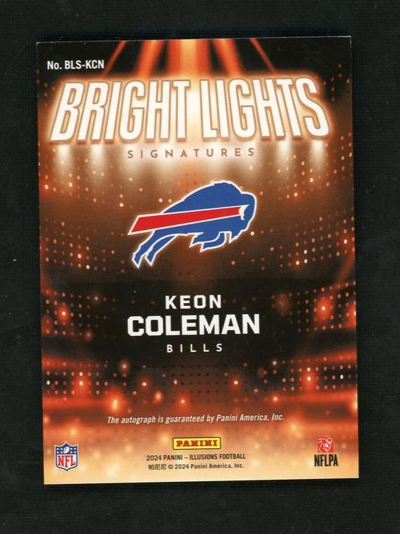2023 Panini Illusions BLS-KCN Keon Coleman Bright Lights Signatures Rookie Bills Auto - Image 2