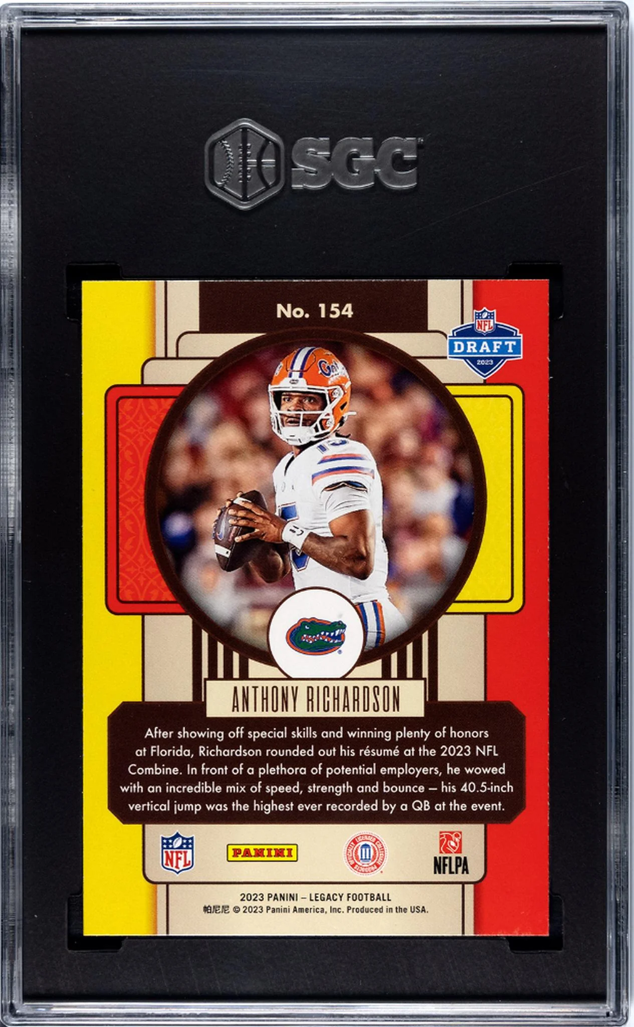 2023 Panini Legacy Anthony Richardson #154 RC SGC 9.5 - Image 2
