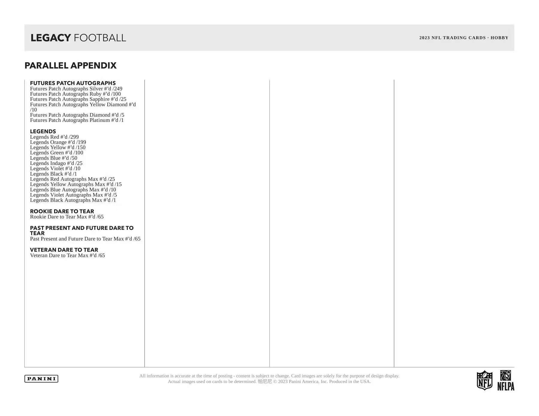 2023 Panini Legacy Football Hobby Box - Image 6