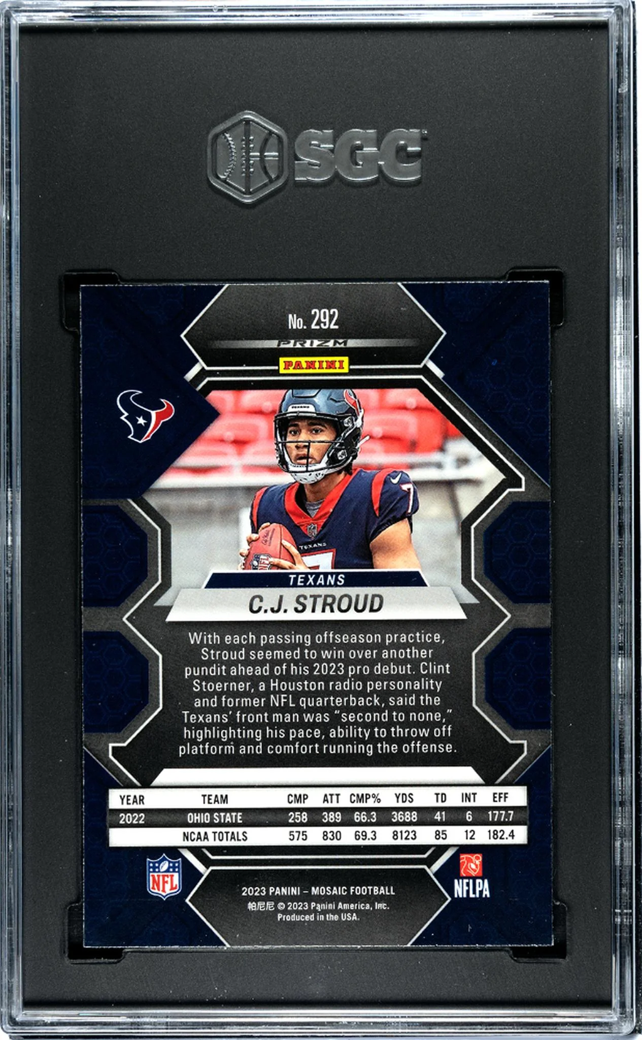 2023 Panini Mosaic C.J. Stroud #292 RC SGC 10 - Image 2