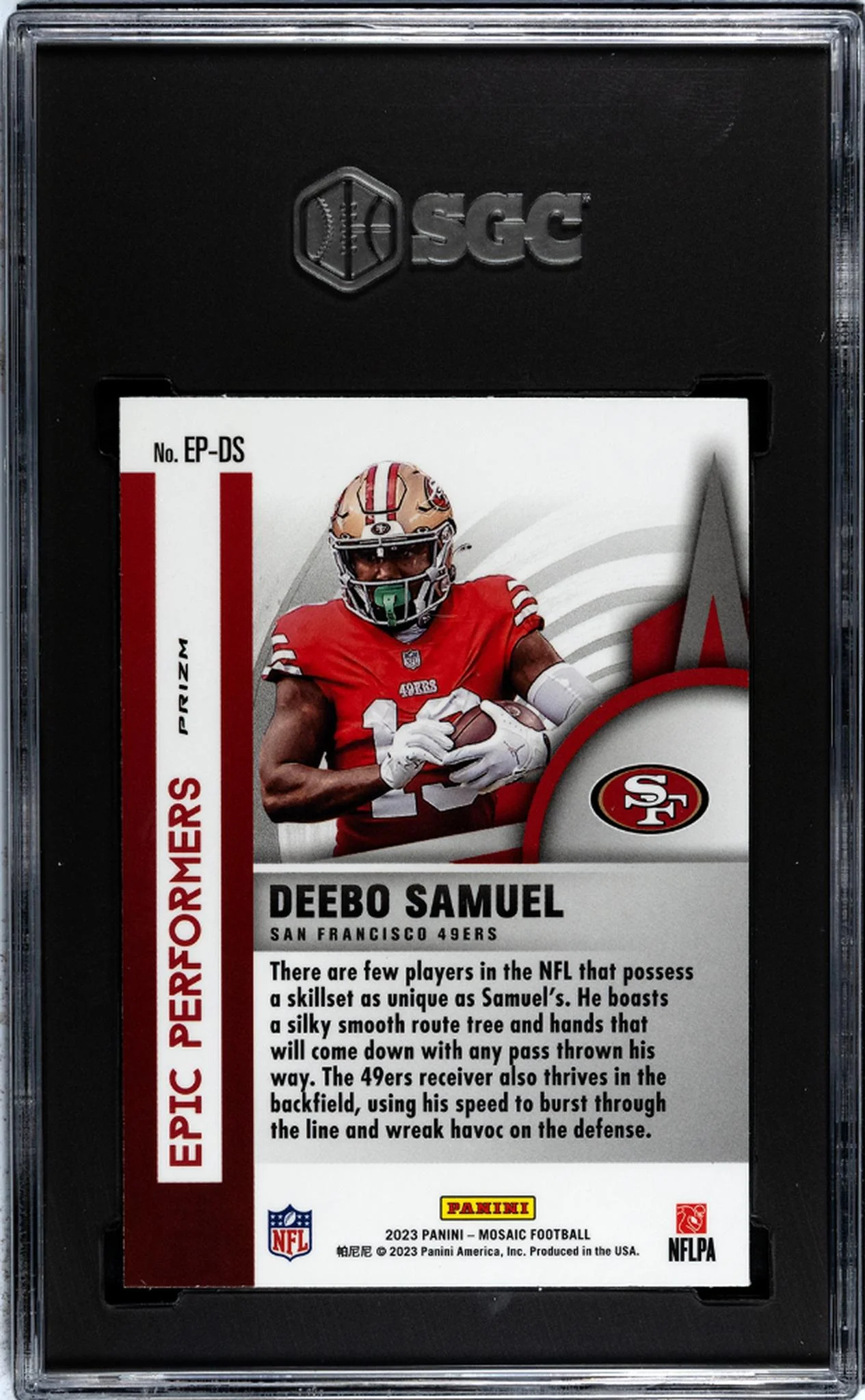 2023 Panini Mosaic Epic Performers Mosaic Prizm Deebo Samuel #EP-DS SGC 8.5 - Image 2