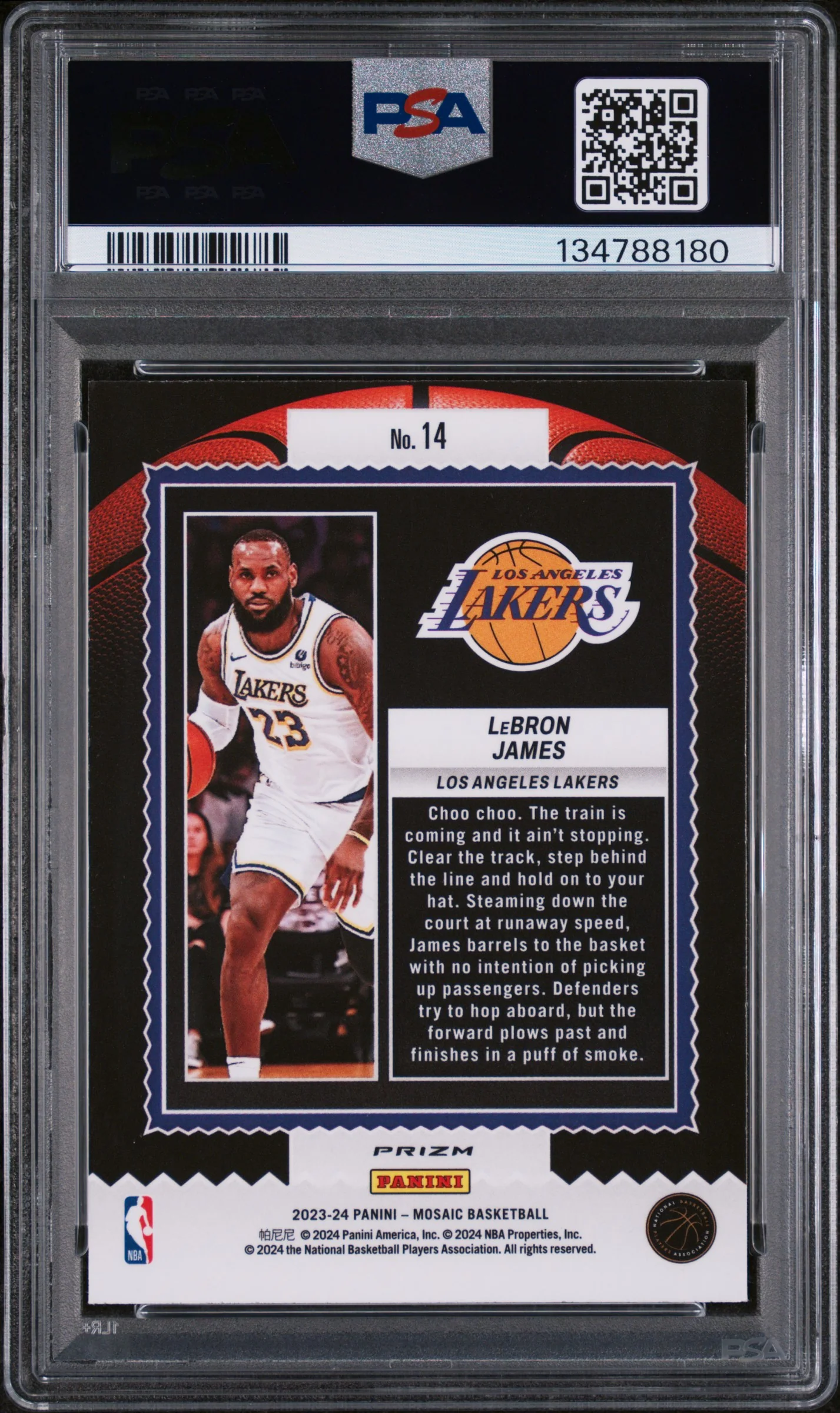 2023 Panini Mosaic Jam Masters Green LeBron James #14 PSA 9 - Image 2