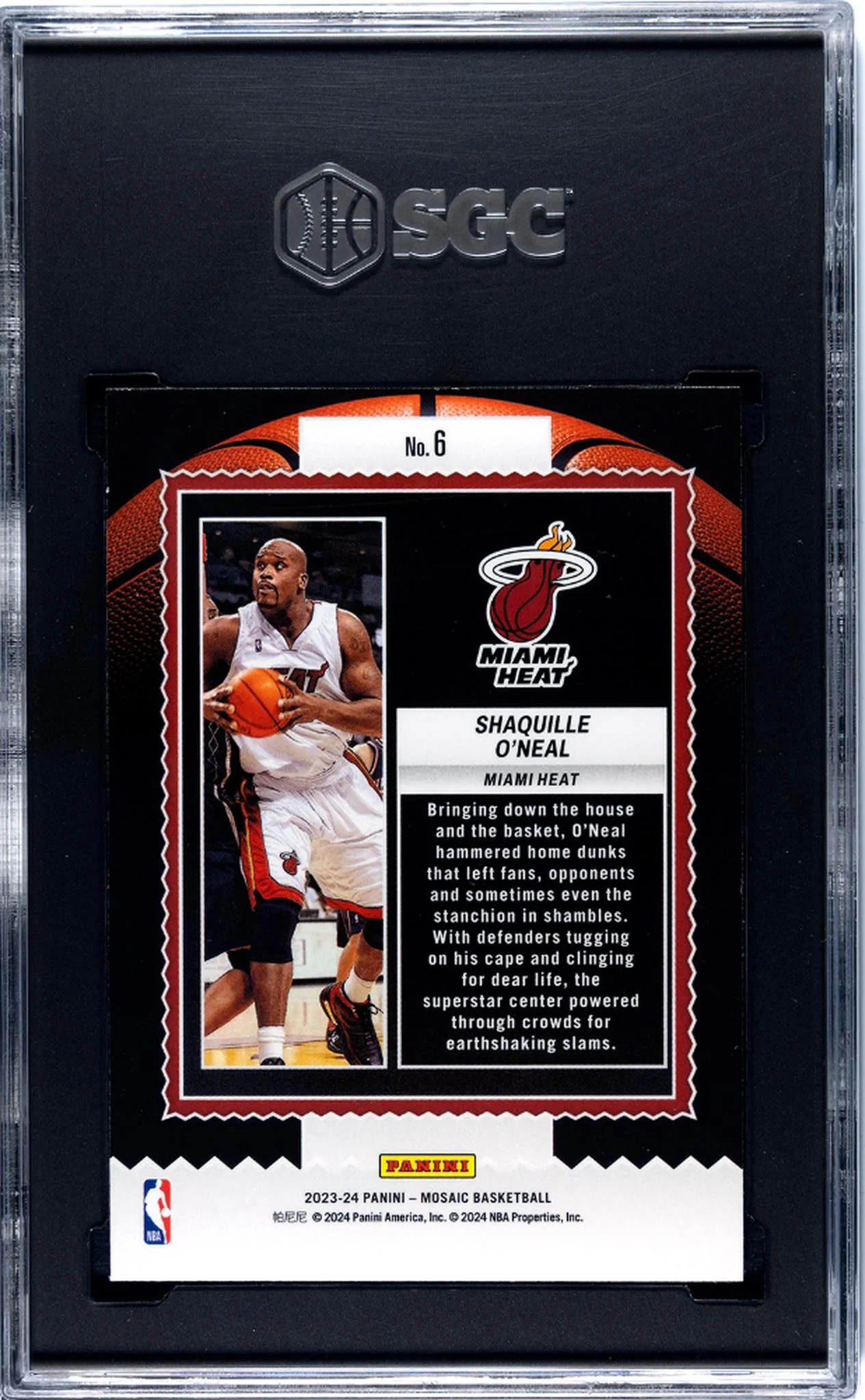 2023 Panini Mosaic Jam Masters Shaquille O'Neal #6 SGC 9.5 - Image 2