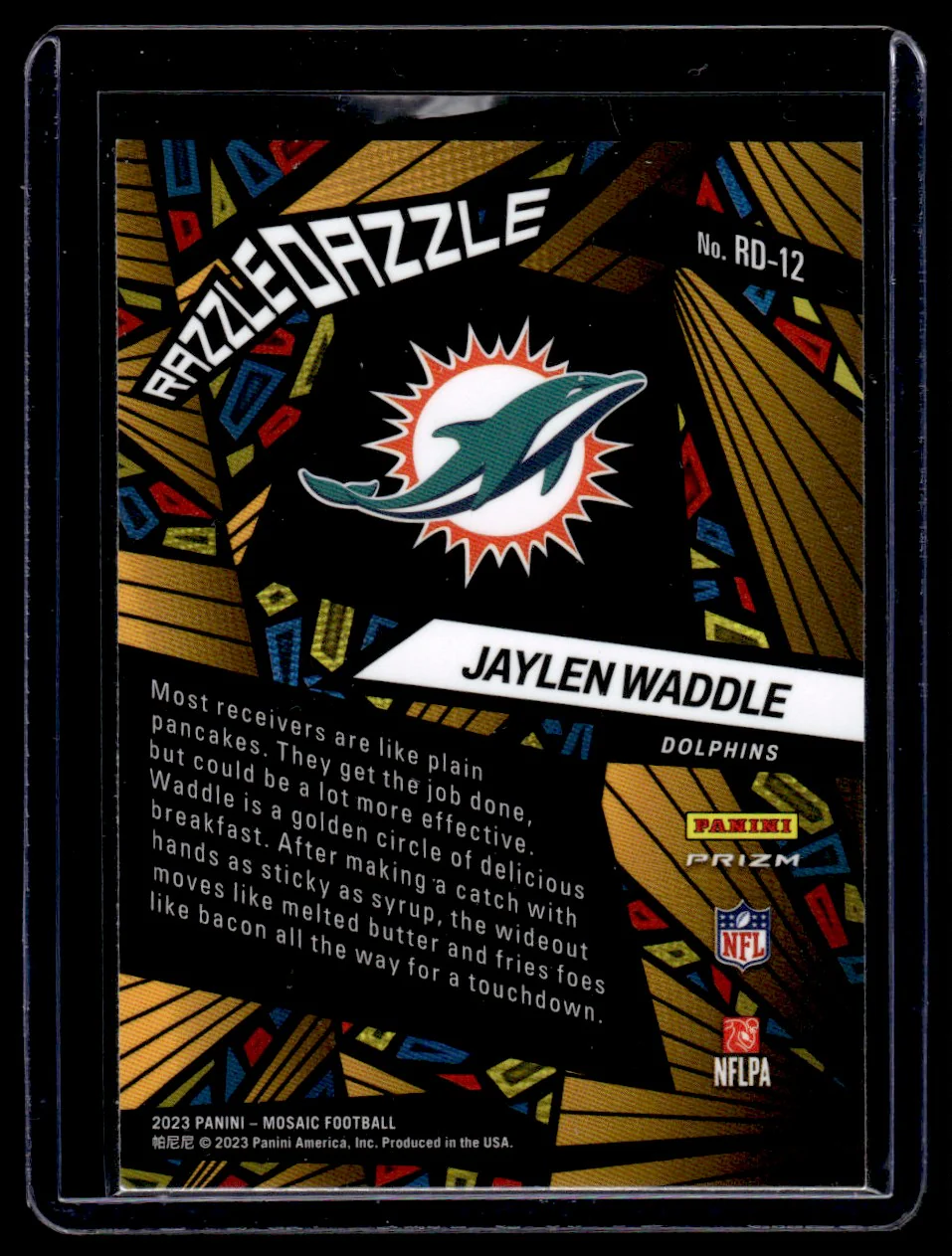 2023 Panini Mosaic Razzle Dazzle Jaylen Waddle #RD-12 SSP - Image 2