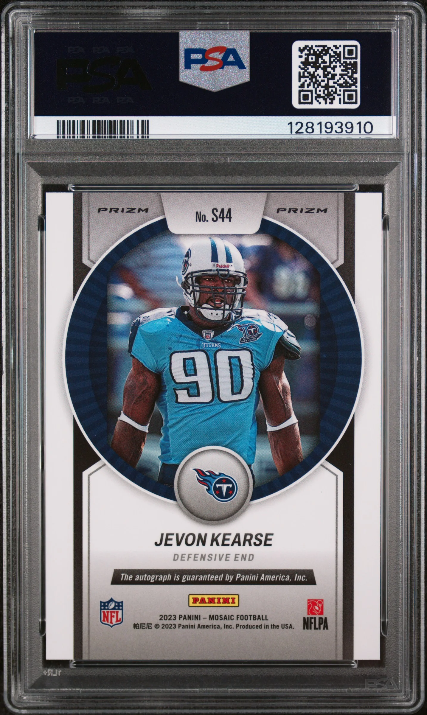 2023 Panini Mosaic Scripts Jevon Kearse #S44 PSA 9 - Image 2