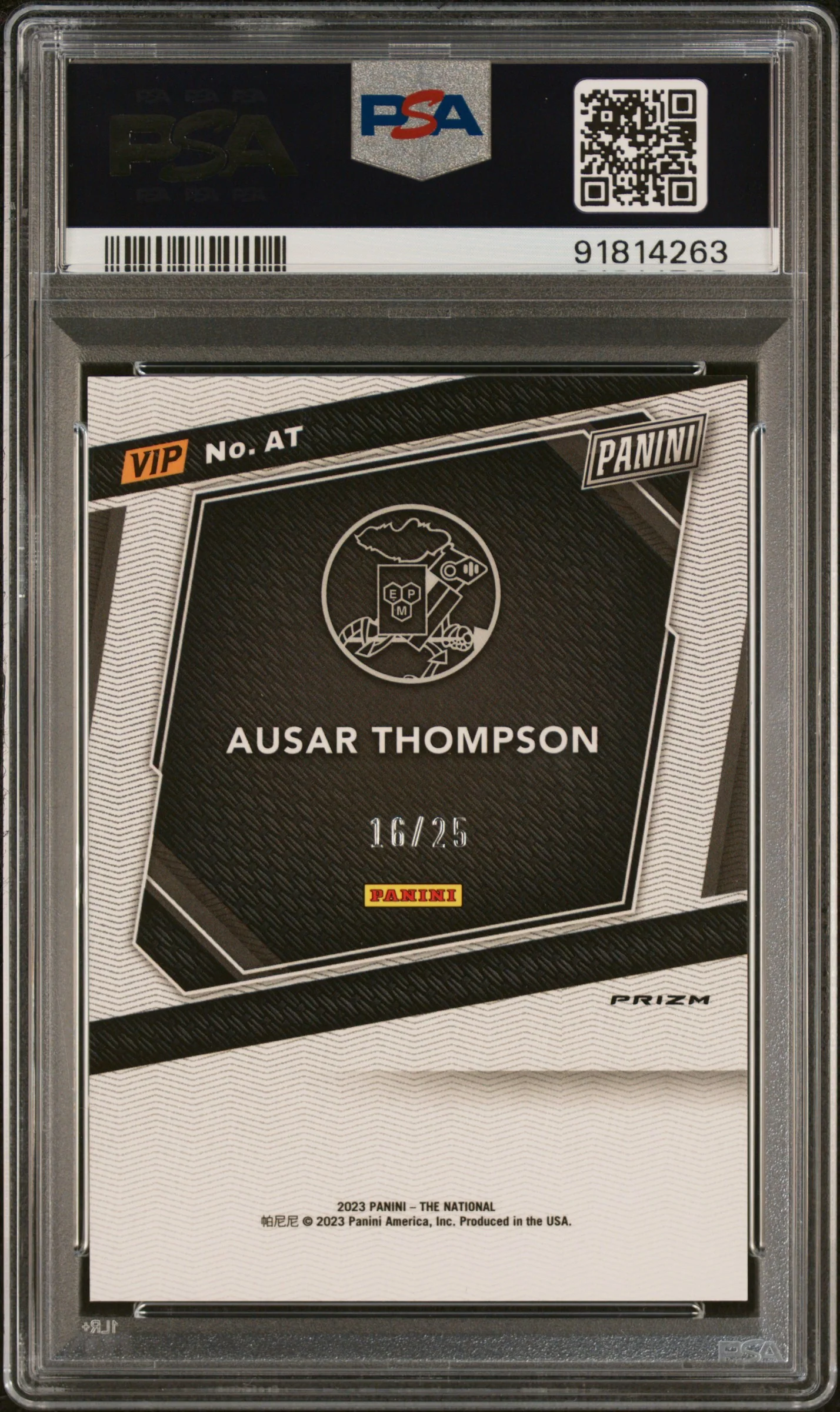 2023 Panini NSCC VIP Gold Blue Yellow Green Ausar Thompson #AT Prizm /25 PSA 9 - Image 2
