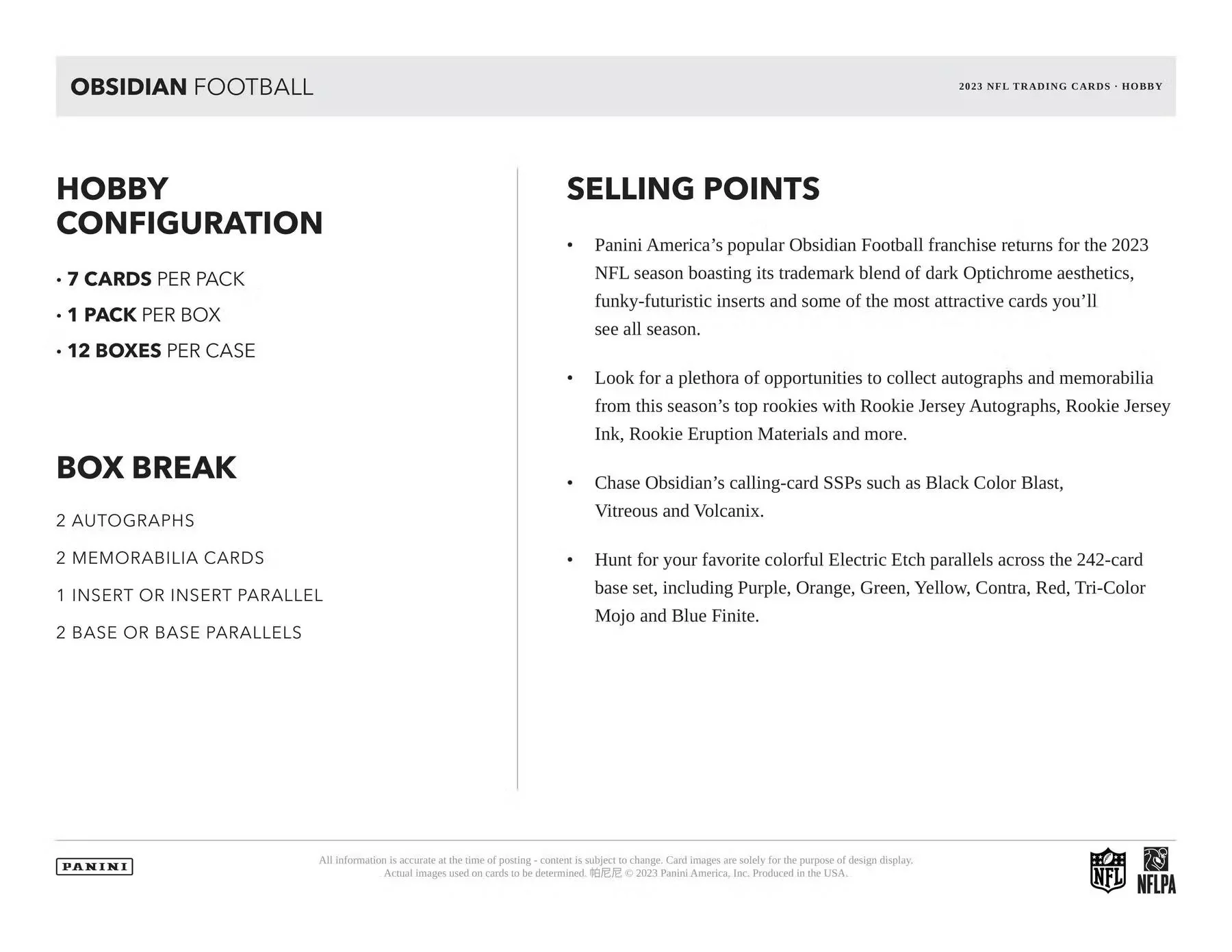 2023 Panini Obsidian Football Hobby Box - Image 6