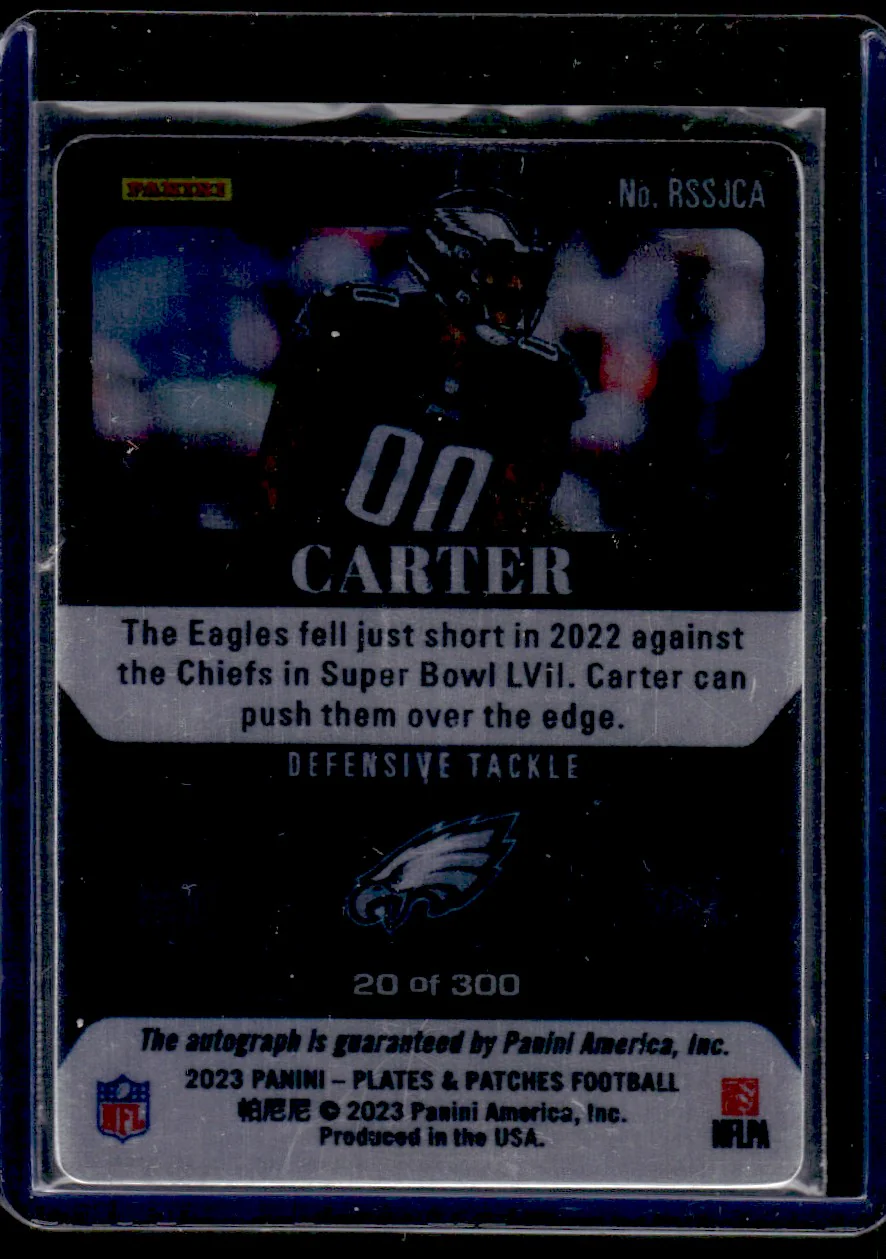 2023 Panini Plates & Patches Steel Signatures Jalen Carter #RSSJCA RC Auto /300 - Image 2