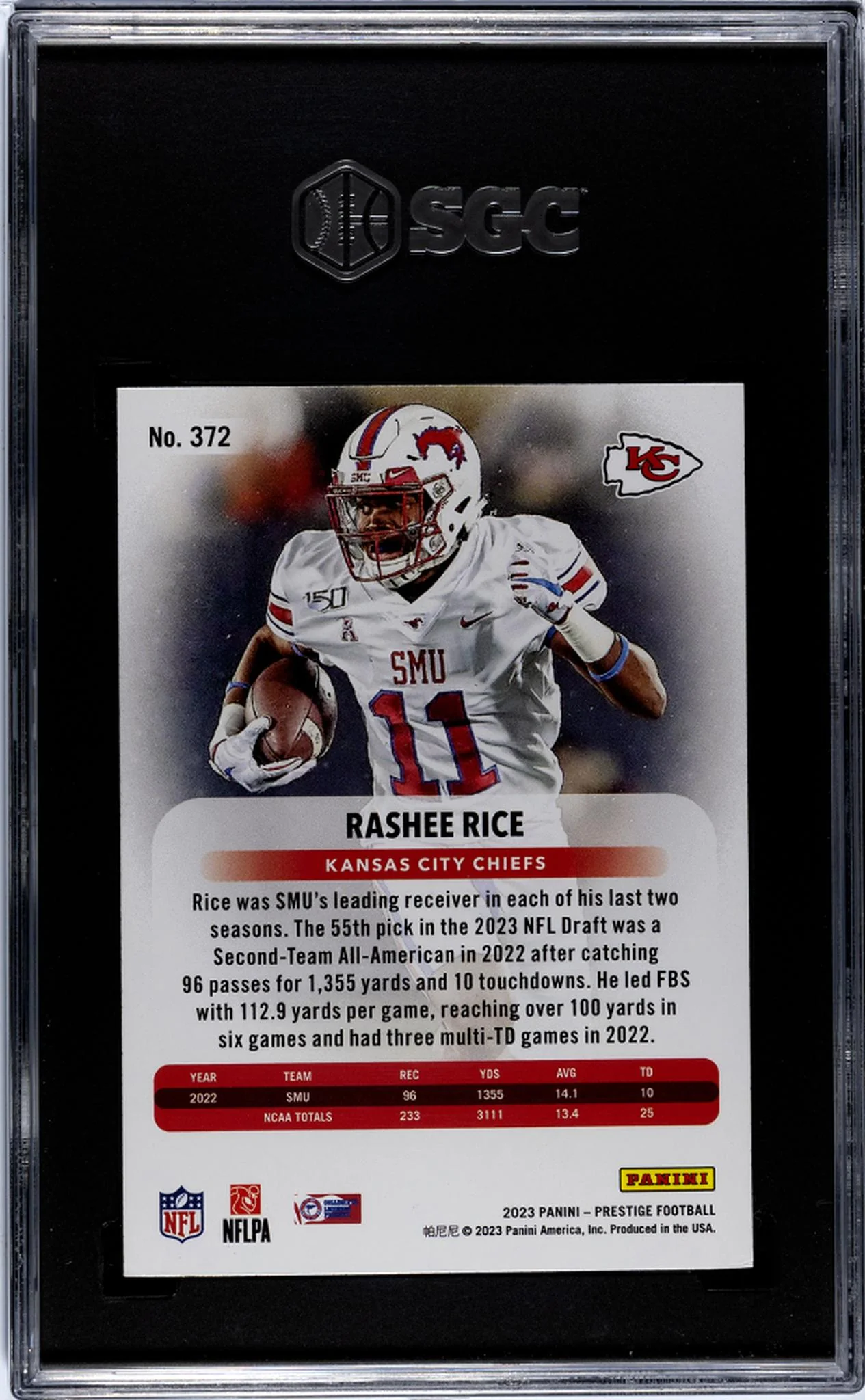 2023 Panini Prestige Rashee Rice #372 RC SGC 7 - Image 2