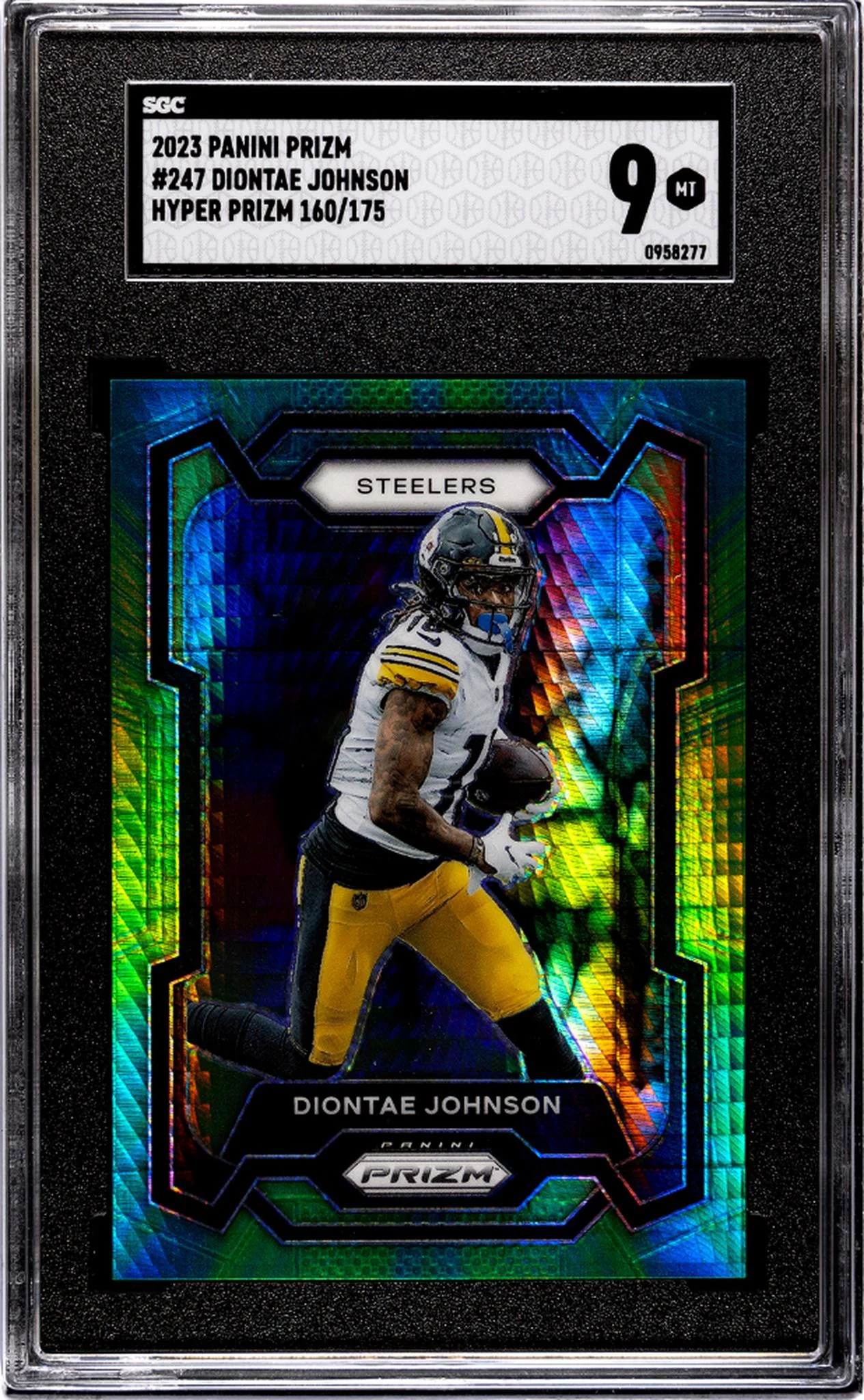 2023 Panini Prizm Hyper Prizm Diontae Johnson #247 /175 SGC 9