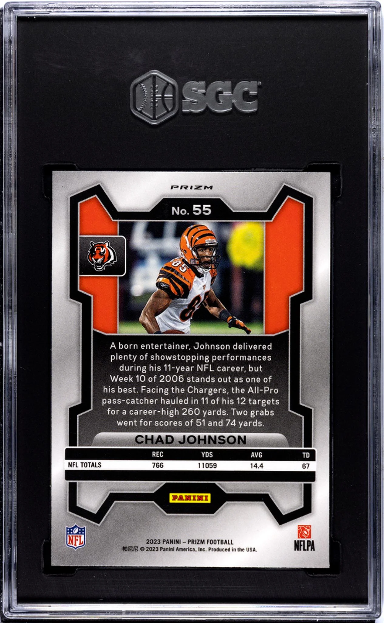 2023 Panini Prizm #55 Chad Johnson Disco Prizm SGC 9.5 - Image 2