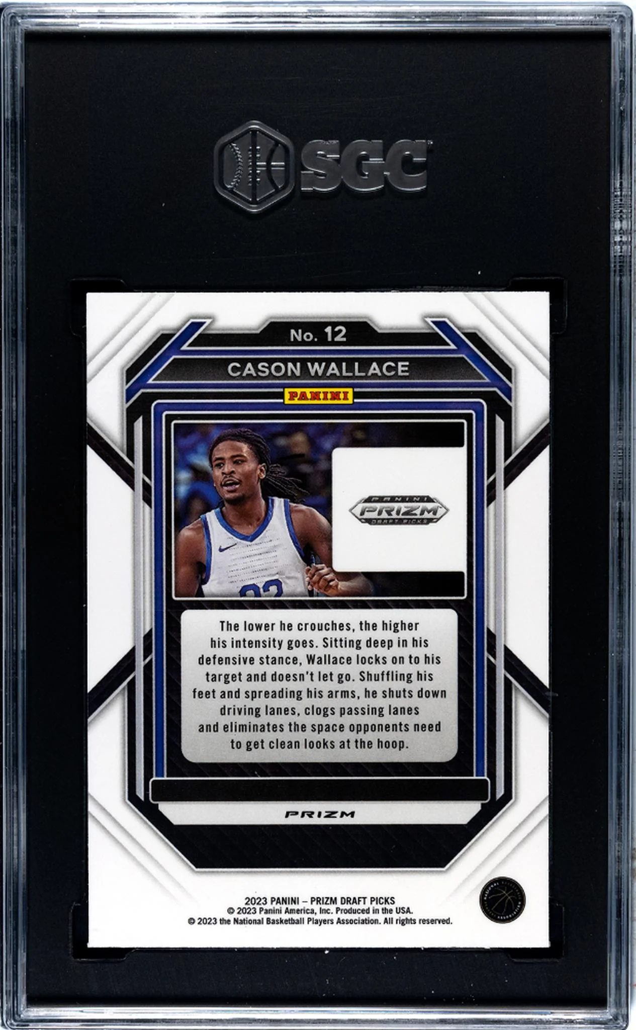 2023 Panini Prizm DP Silver Prizm Cason Wallace #12 RC SGC 9.5 - Image 2