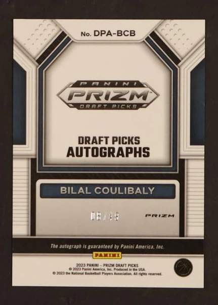2023 Prizm #DPA-BCB Bilal Coulibaly Draft Picks Auto Orange Pulsar /49 - Image 2