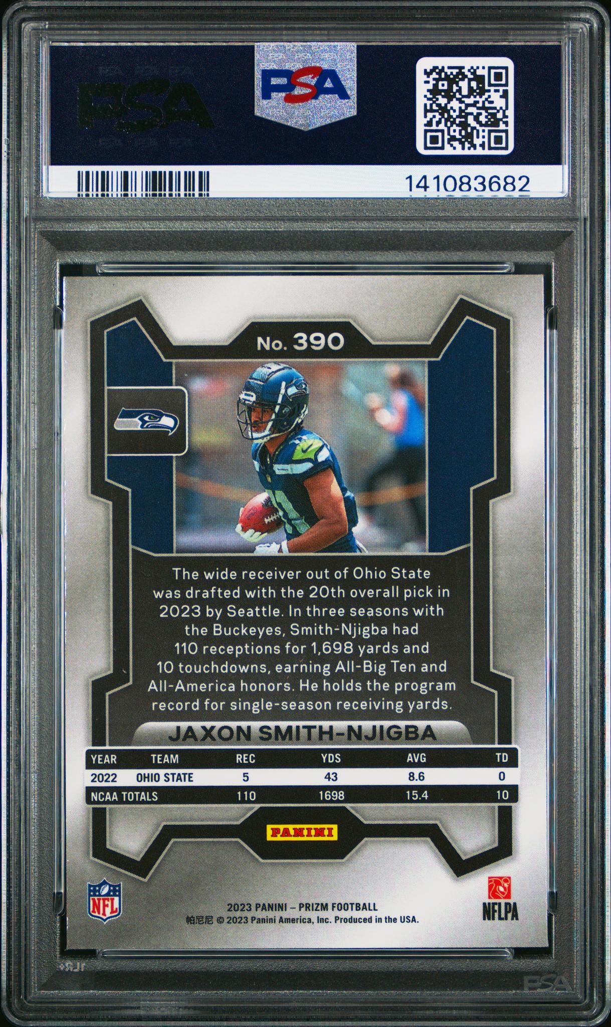 2023 Panini Prizm Jaxon Smith-Njigba #390 PSA 9 - Image 2