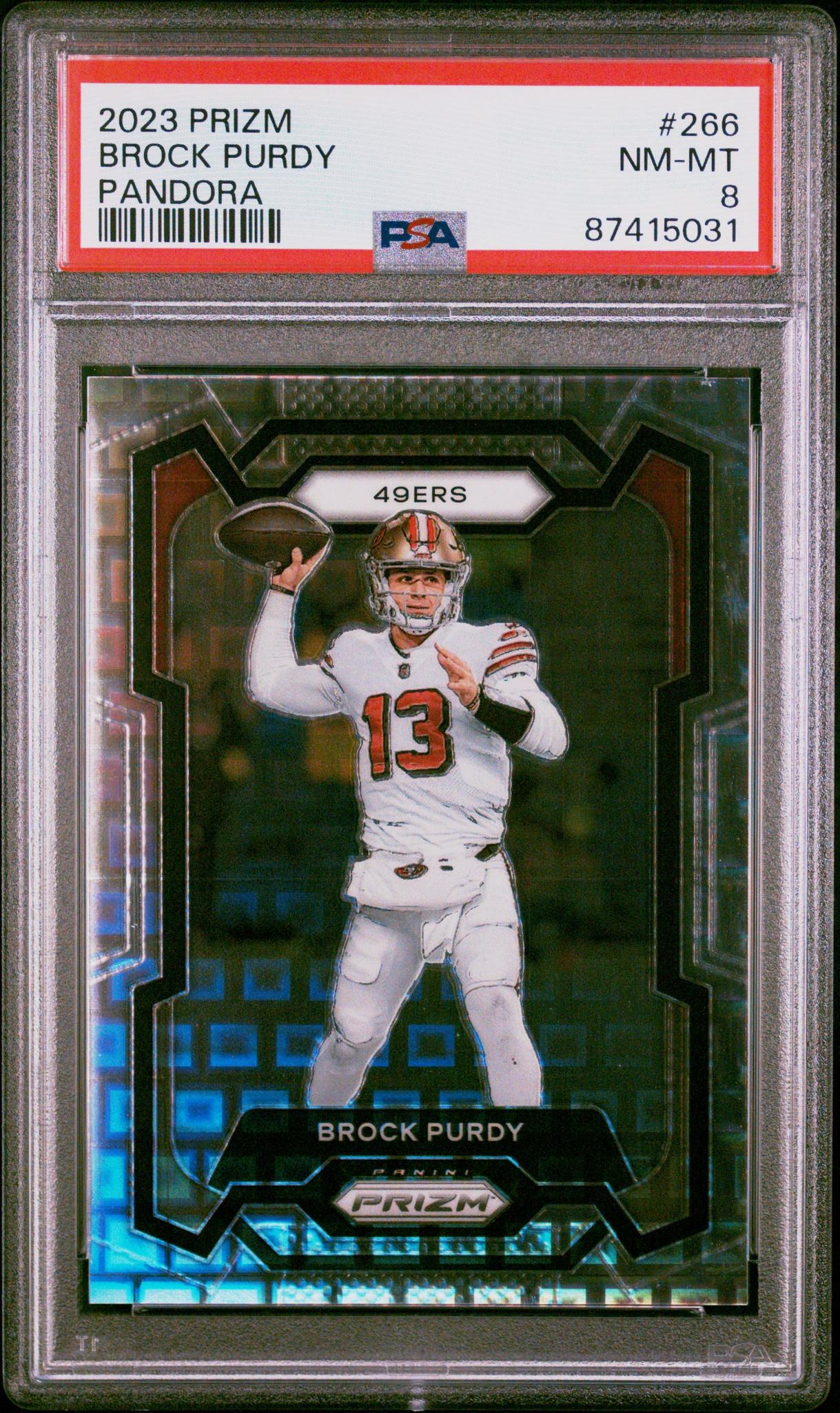 2023 Panini Prizm Pandora Brock Purdy #266 /400 PSA 8