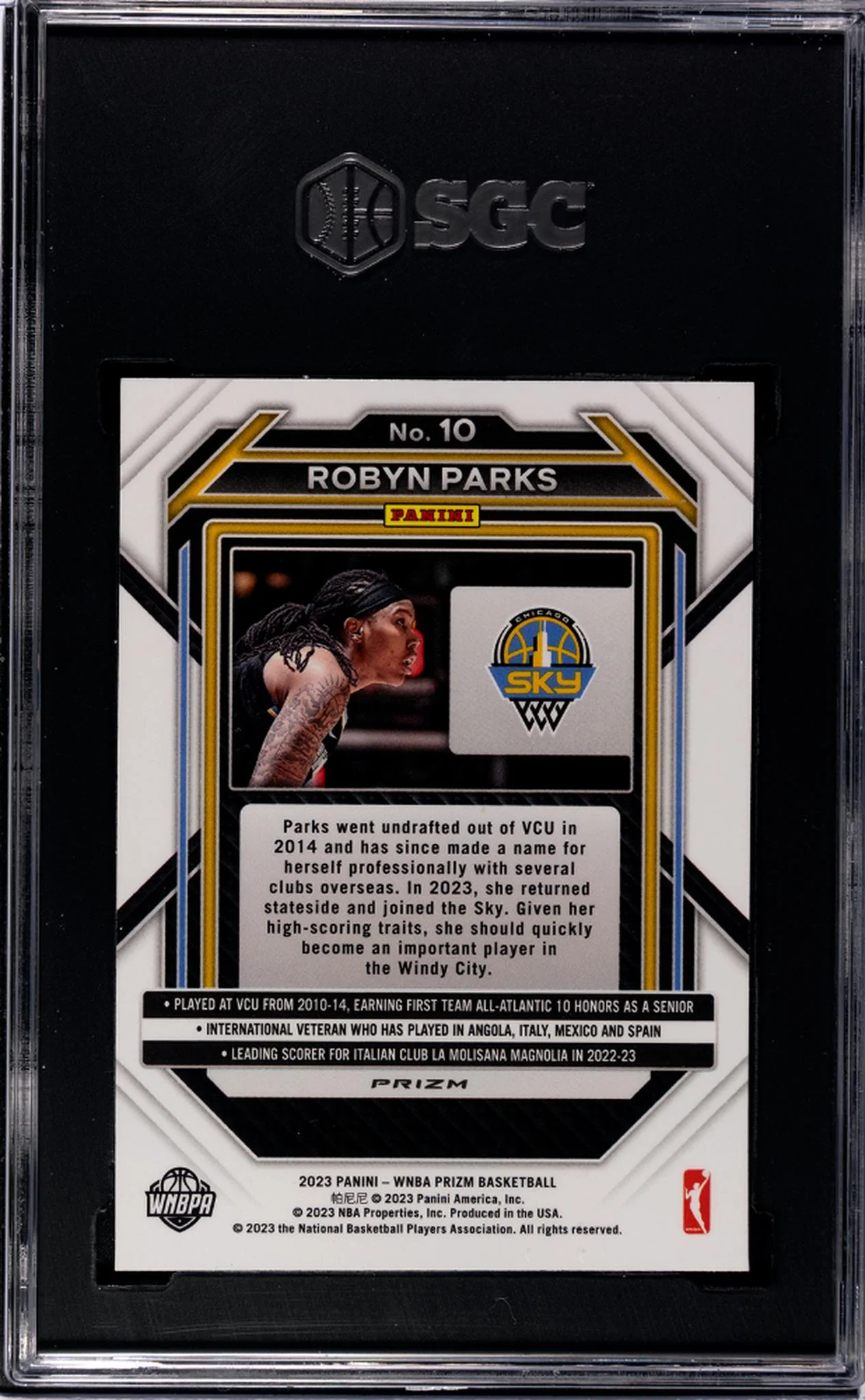 2023 Panini Prizm Ruby Wave Robyn Parks #10 RC SGC 10 - Image 2
