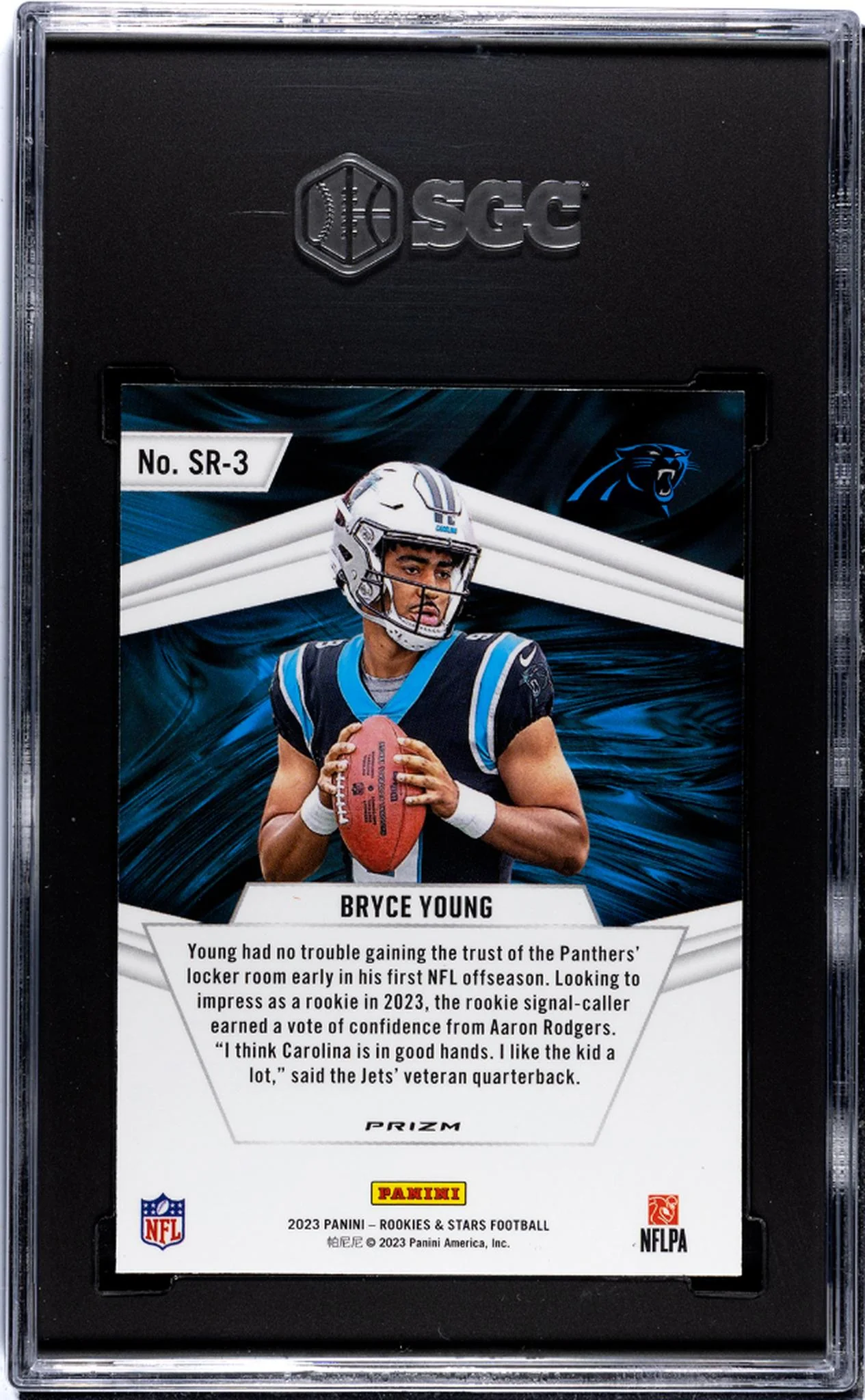 2023 Panini Rookies & Stars #SR-3 Bryce Young Stellar Rookies Longevity Prizm SGC 9.5 - Image 2