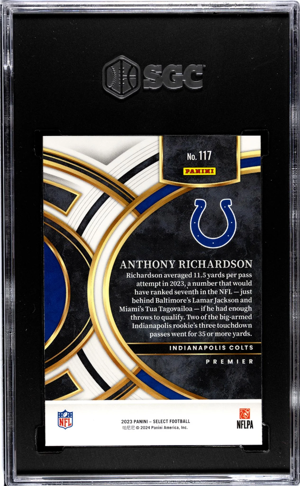 2023 Panini Select #117 Anthony Richardson SGC 9 - Image 2
