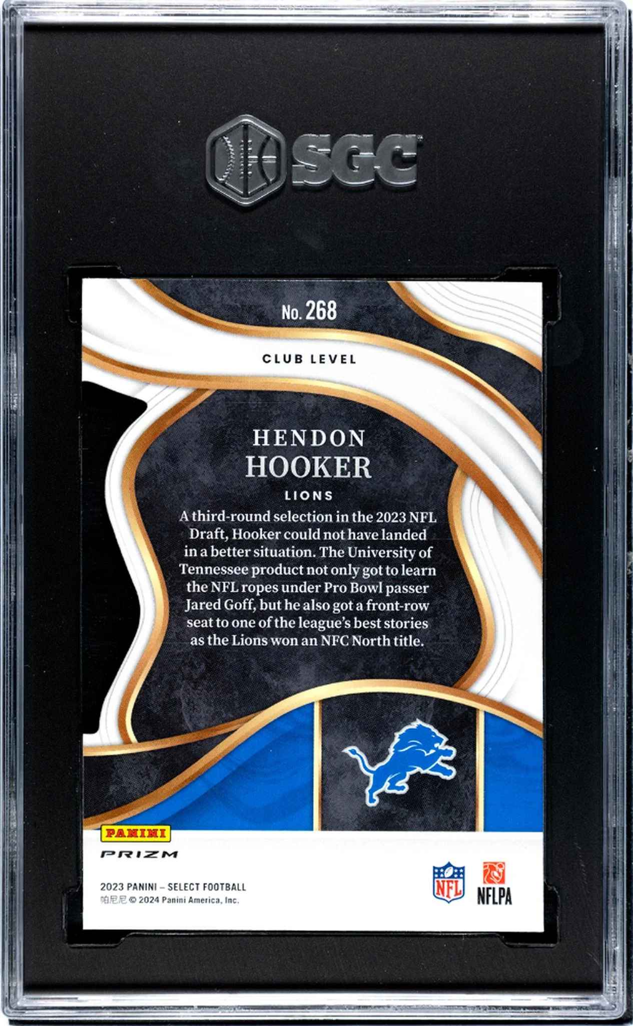 2023 Panini Select Red/Yellow Die-Cut Hendon Hooker #268 RC SGC 9 - Image 2