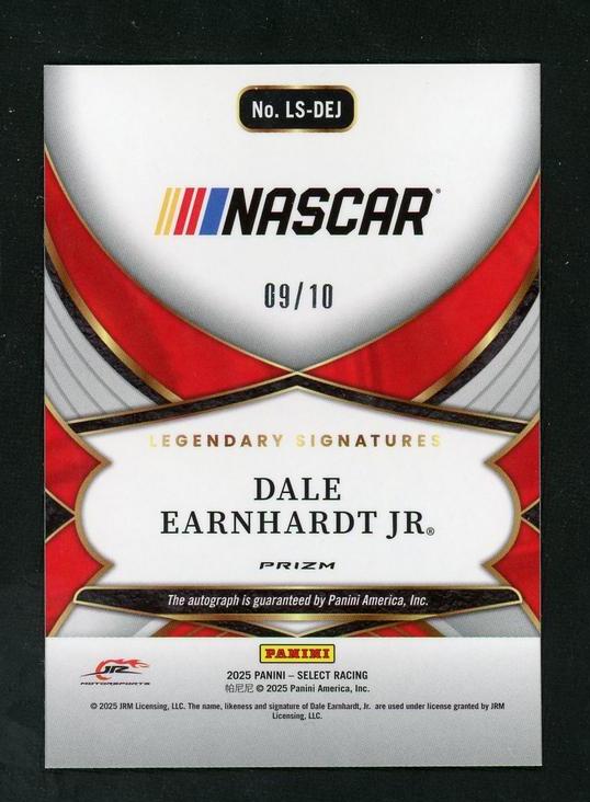 2023 Panini Select LS-DEJ Dale Earnhardt Jr. Legendary Signatures Prizm /10 VG Auto - Image 2