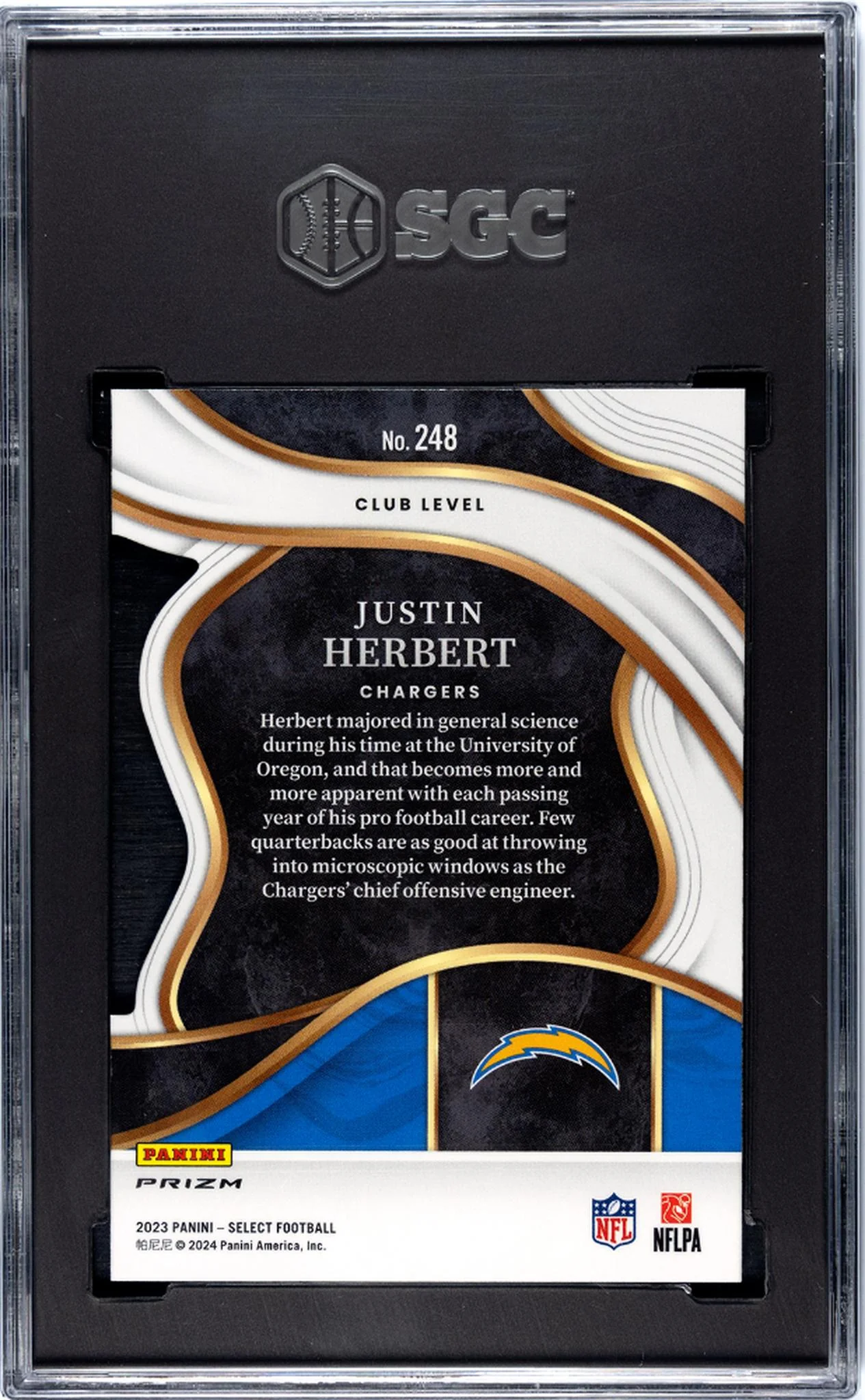 2023 Panini Select Red/Blue Justin Herbert #248 SGC 9.5 - Image 2
