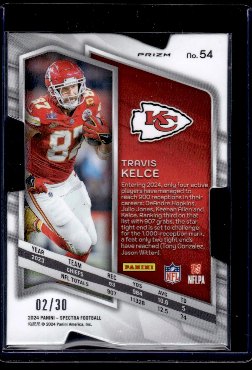 2023 Panini Spectra 54 Travis Kelce Prizm /30 Chiefs - Image 2