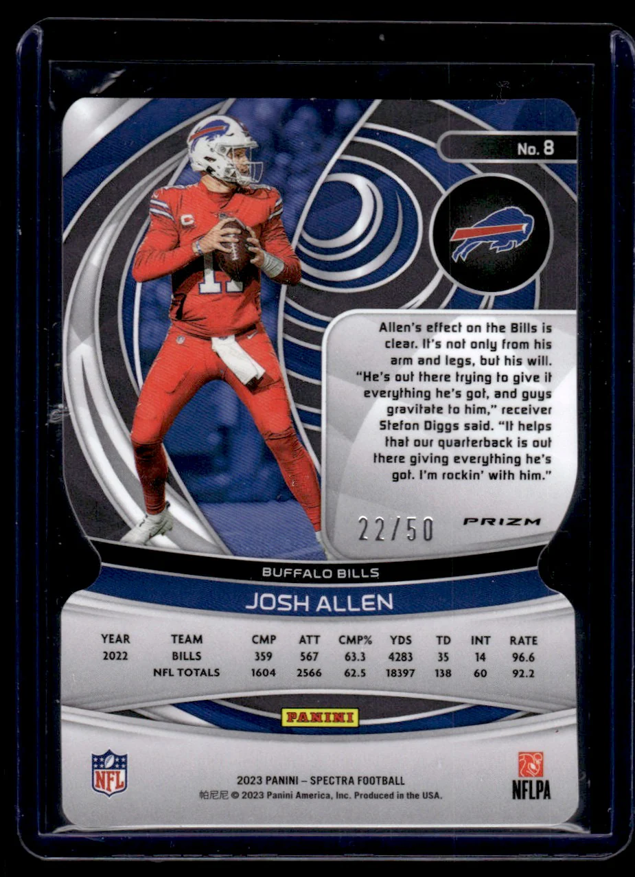 2023 Panini Spectra Interstellar Josh Allen #8 Prizm /50 - Image 2