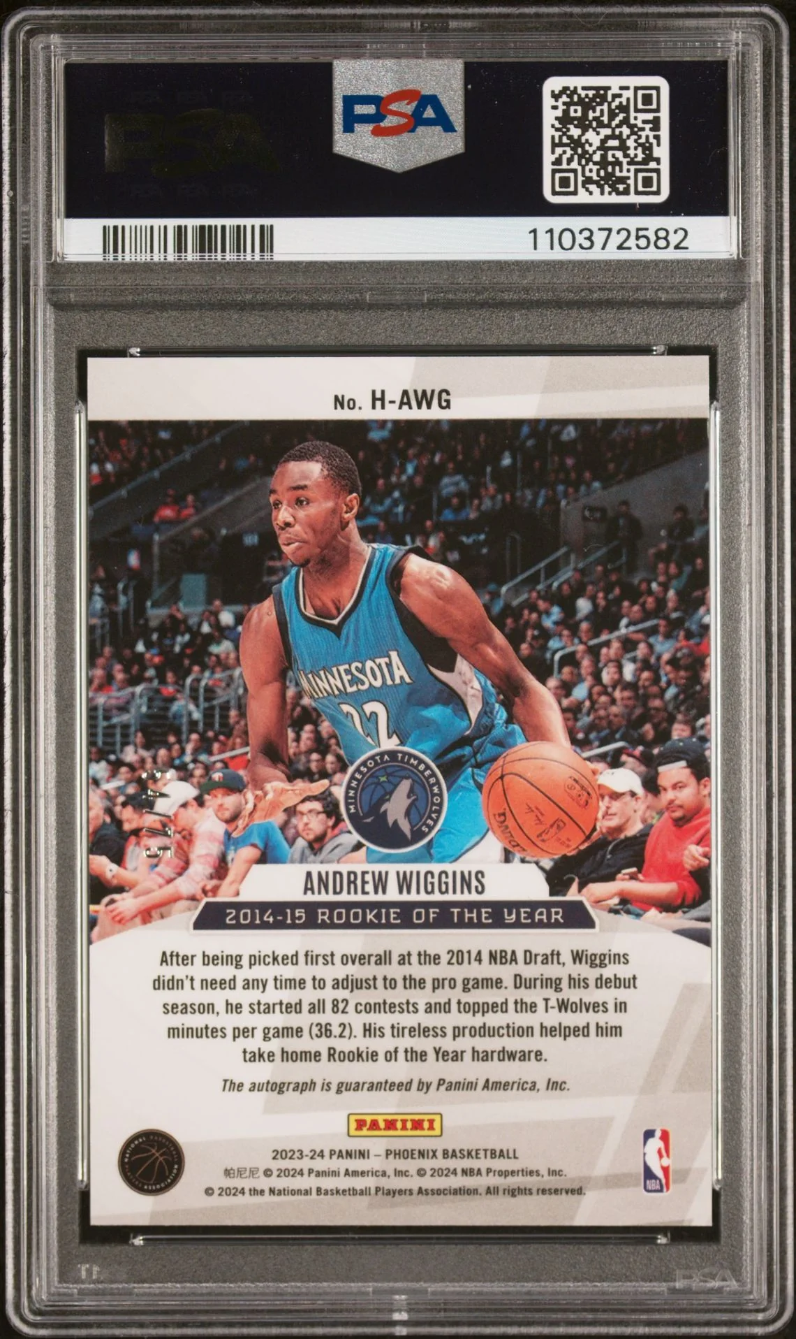 2023 Phoenix Honored Autograph Purple Andrew Wiggins #HAWG PSA 10 - Image 2