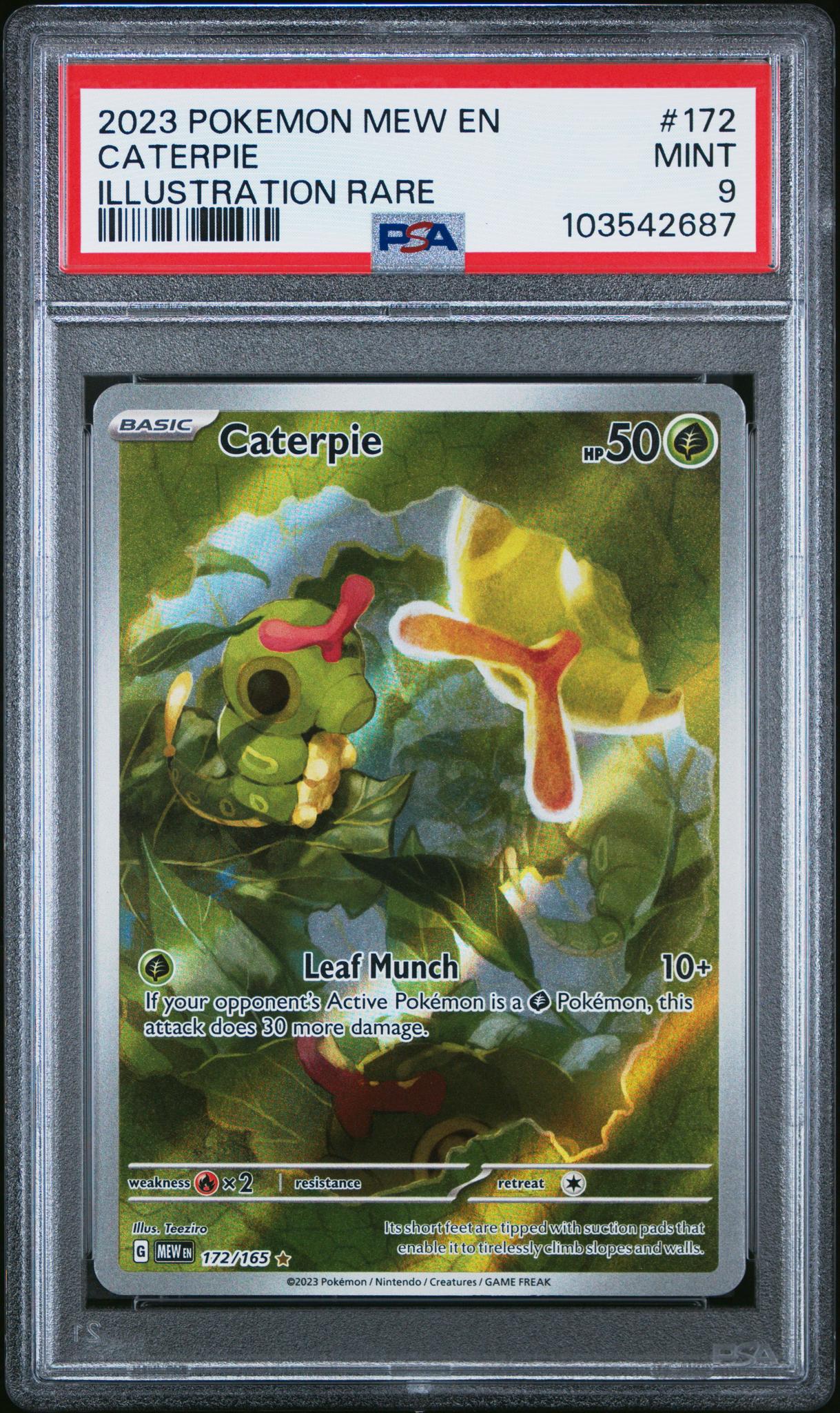 2023 Pokemon Scarlet and Violet 151 Illustration Rare Caterpie #172 PSA 9
