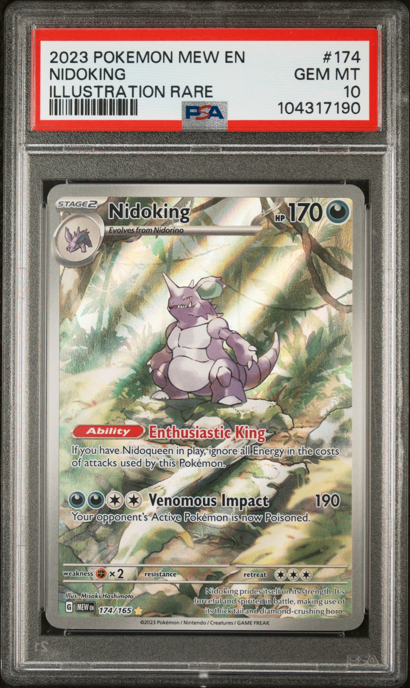 2023 Pokemon Scarlet and Violet 151 Illustration Rare Nidoking #174 PSA 10
