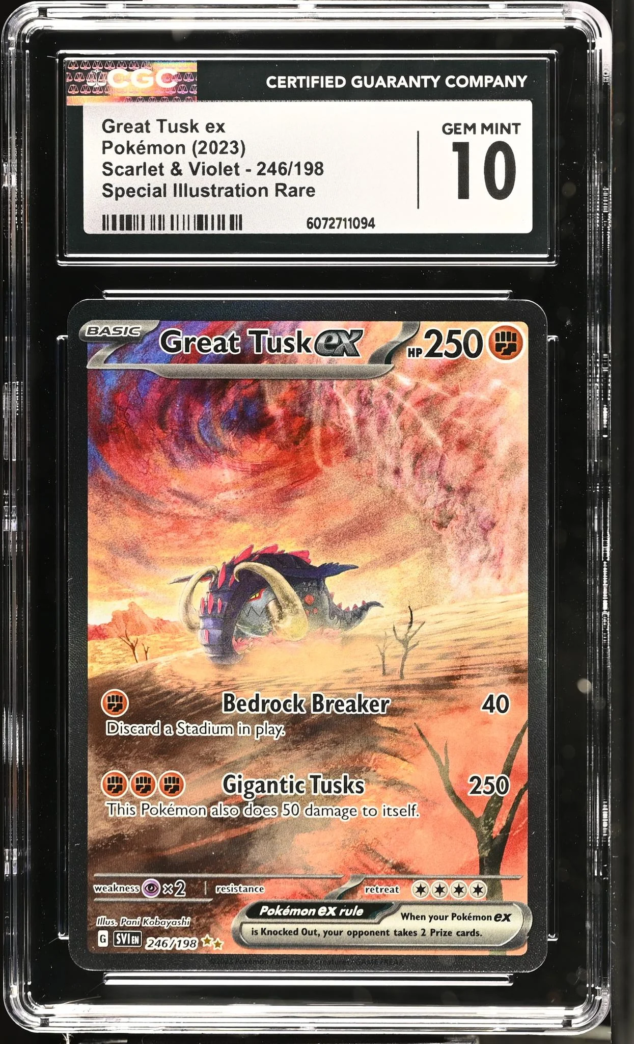 2023 Pokémon Scarlet & Violet SIR Great Tusk #246/198 ex CGC 10 - Image 2