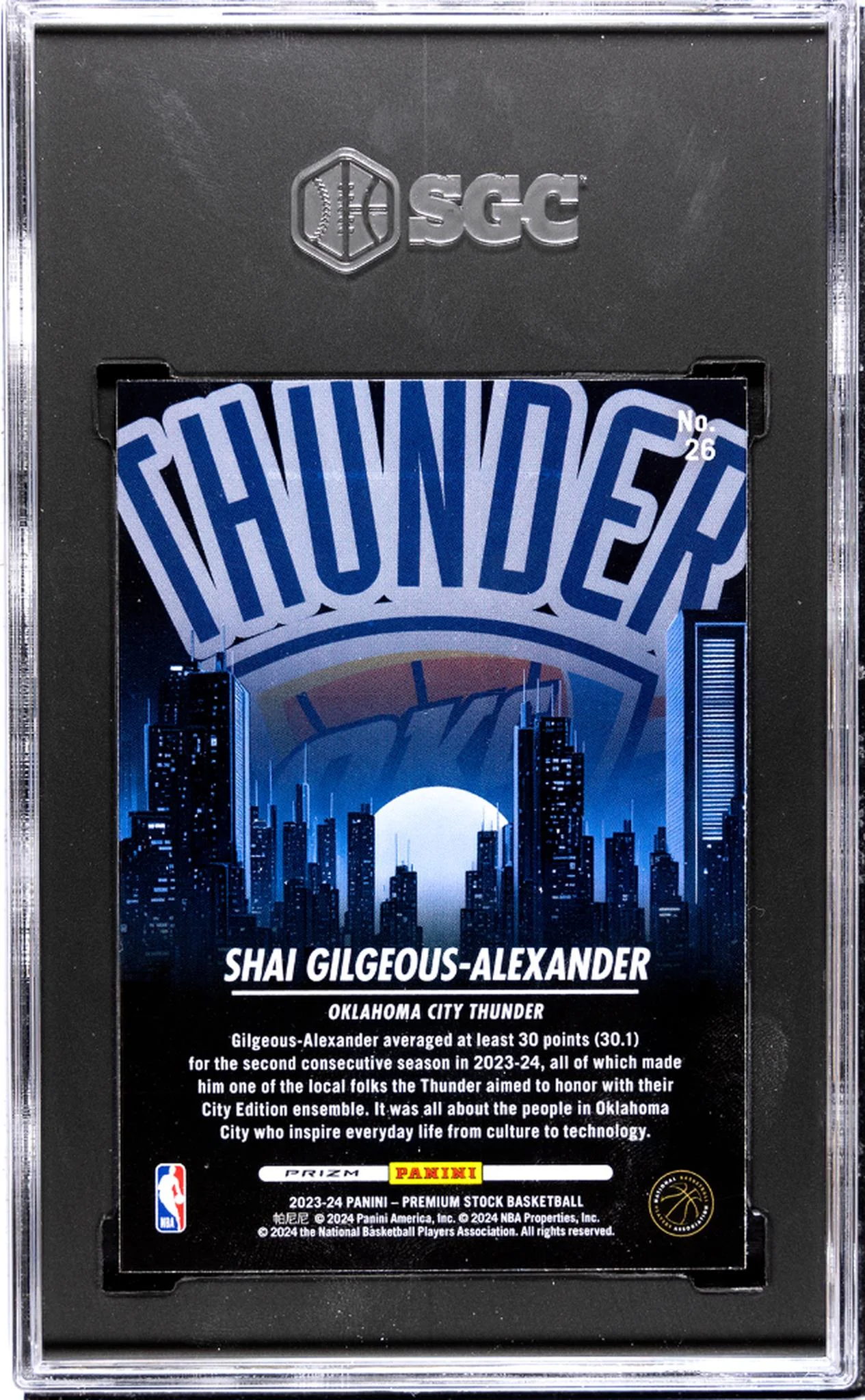 2023 Prizm #26 Shai Gilgeous-Alexander City Edition SGC 9.5 - Image 2