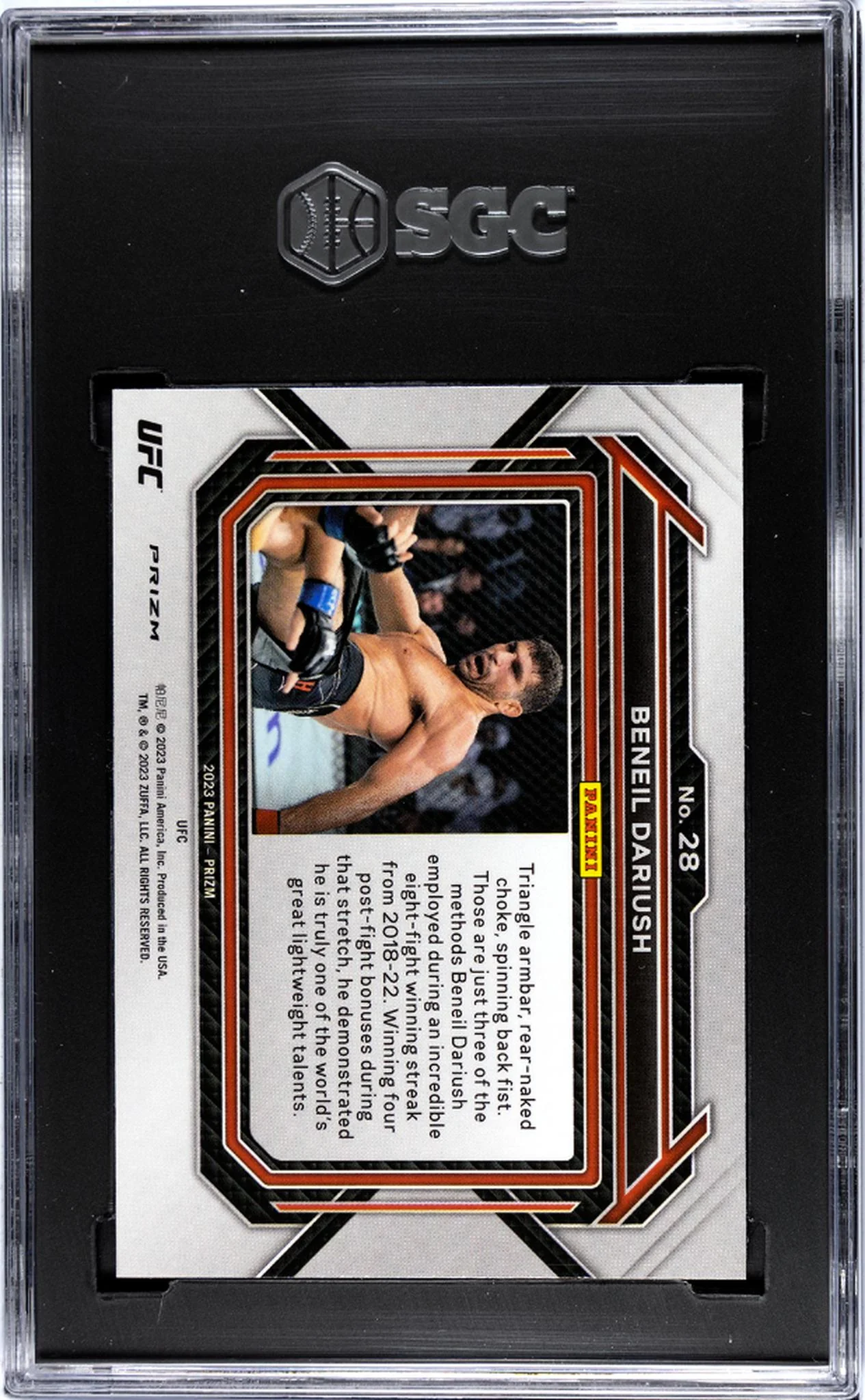 2023 Prizm #28 Beneil Dariush Ruby Wave Prizm SGC 10 - Image 2